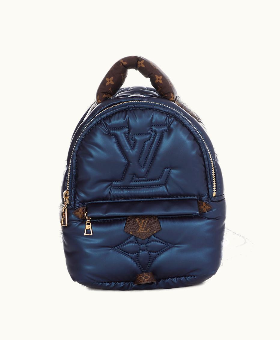 Louis Vuitton Louis Vuitton Navy Pillow Large Monogram Palm Springs Mini Backpack Gold Hardware