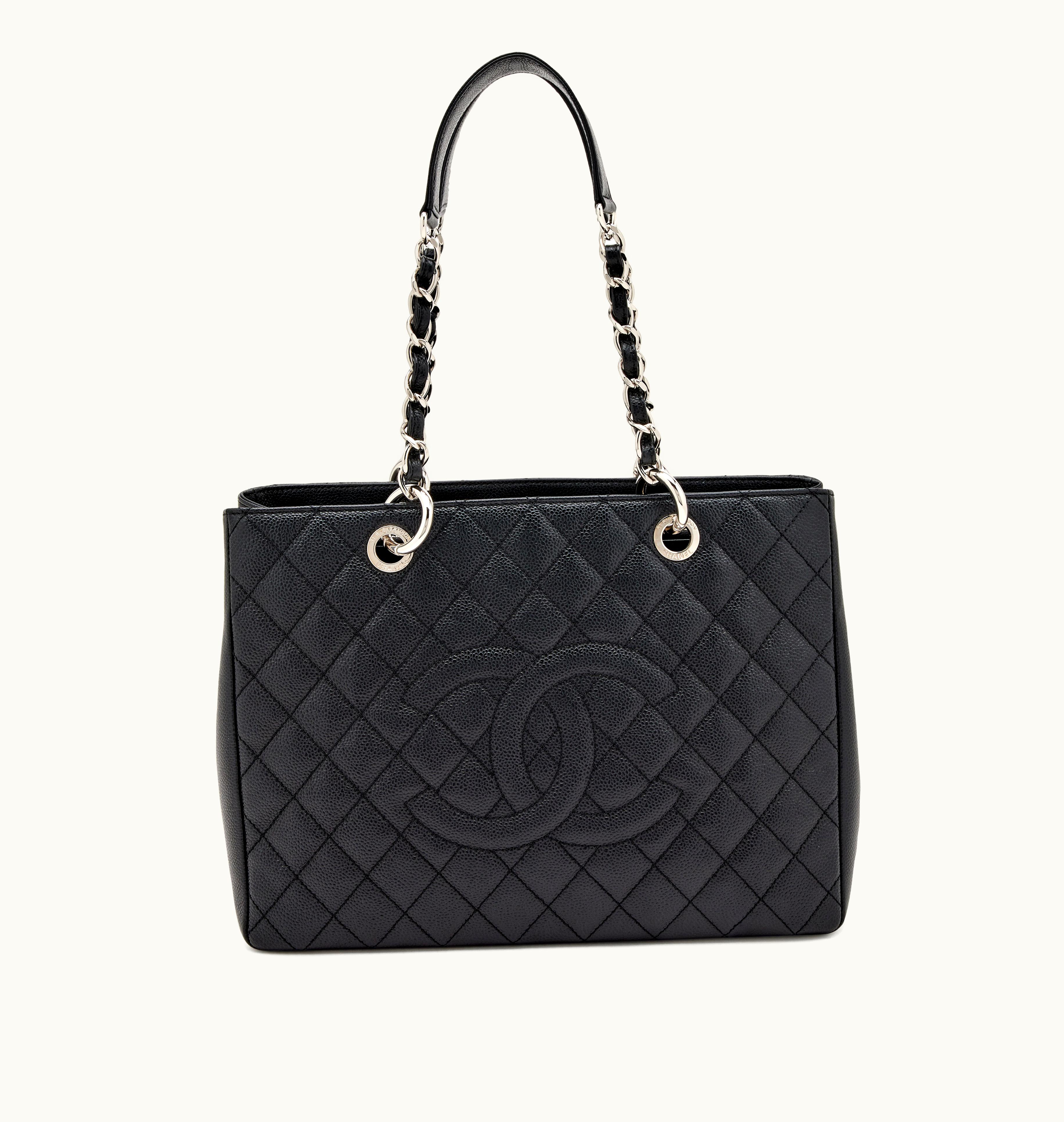 Chanel Chanel Timeless Grand Shopping Tote with Silver Hardware, Black Quilted Caviar, 2013-2014 edition