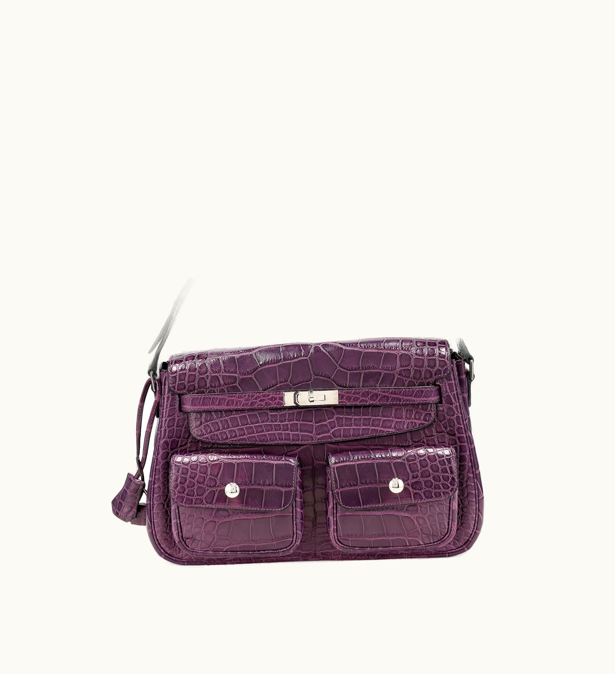 Hermès Hermès Amethyst Matte Alligator Susan Bag Palladium Hardware, 2008