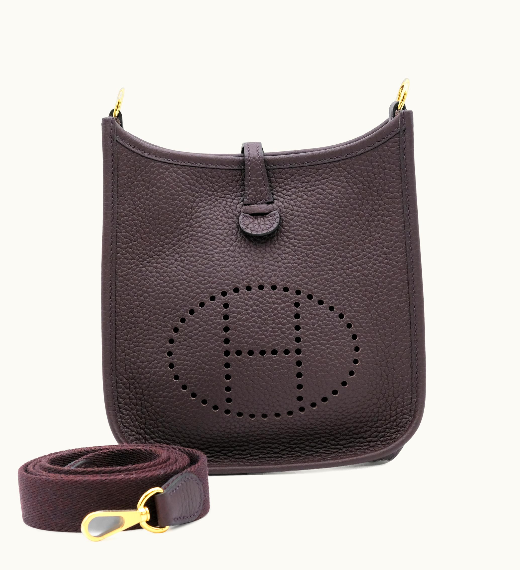 Hermès Hermès Sellier Clemence Mini Evelyne II TPM 16 in Rouge with Gold Hardware, 2022