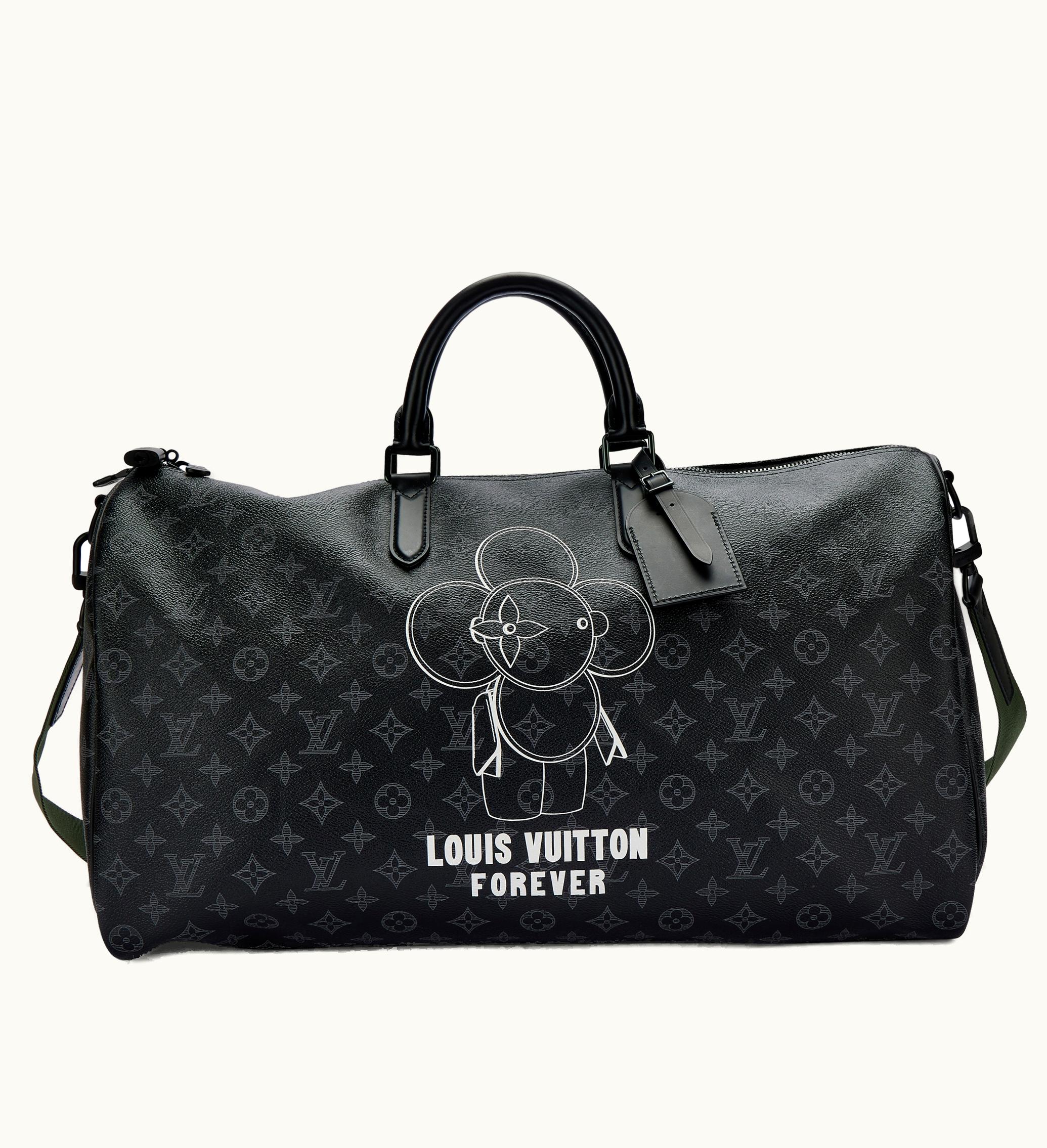 Louis Vuitton Louis Vuitton Black Hardware 50 Vivienne Keepall Bandouliere in Eclipse Monogram Coated Canvas by Louis Vuitton