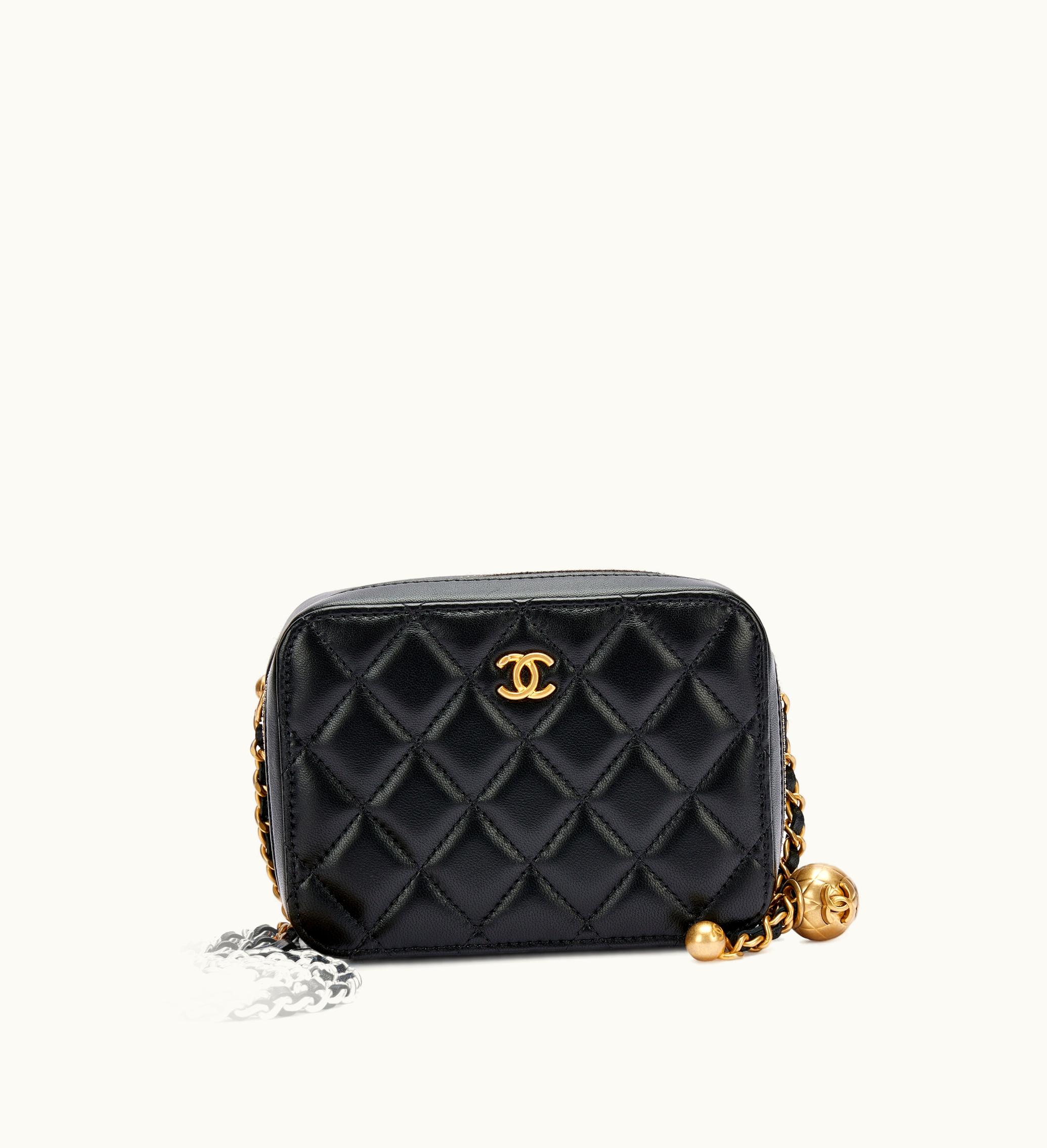 Chanel Chanel Coco Crush Camera Case Gold Hardware, 2021, crafted from exquisite black quilted lambskin