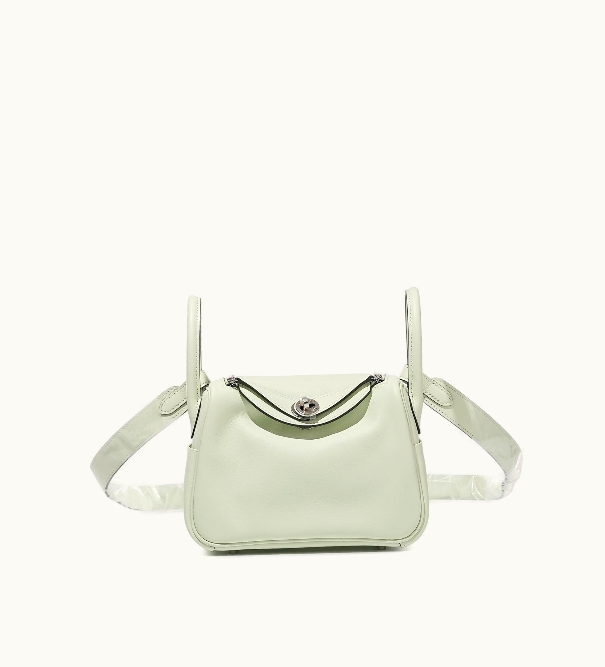 Hermès Hermès 2022 Hermès Mini Lindy 20 Swift in Vert Fizz with Palladium Hardware