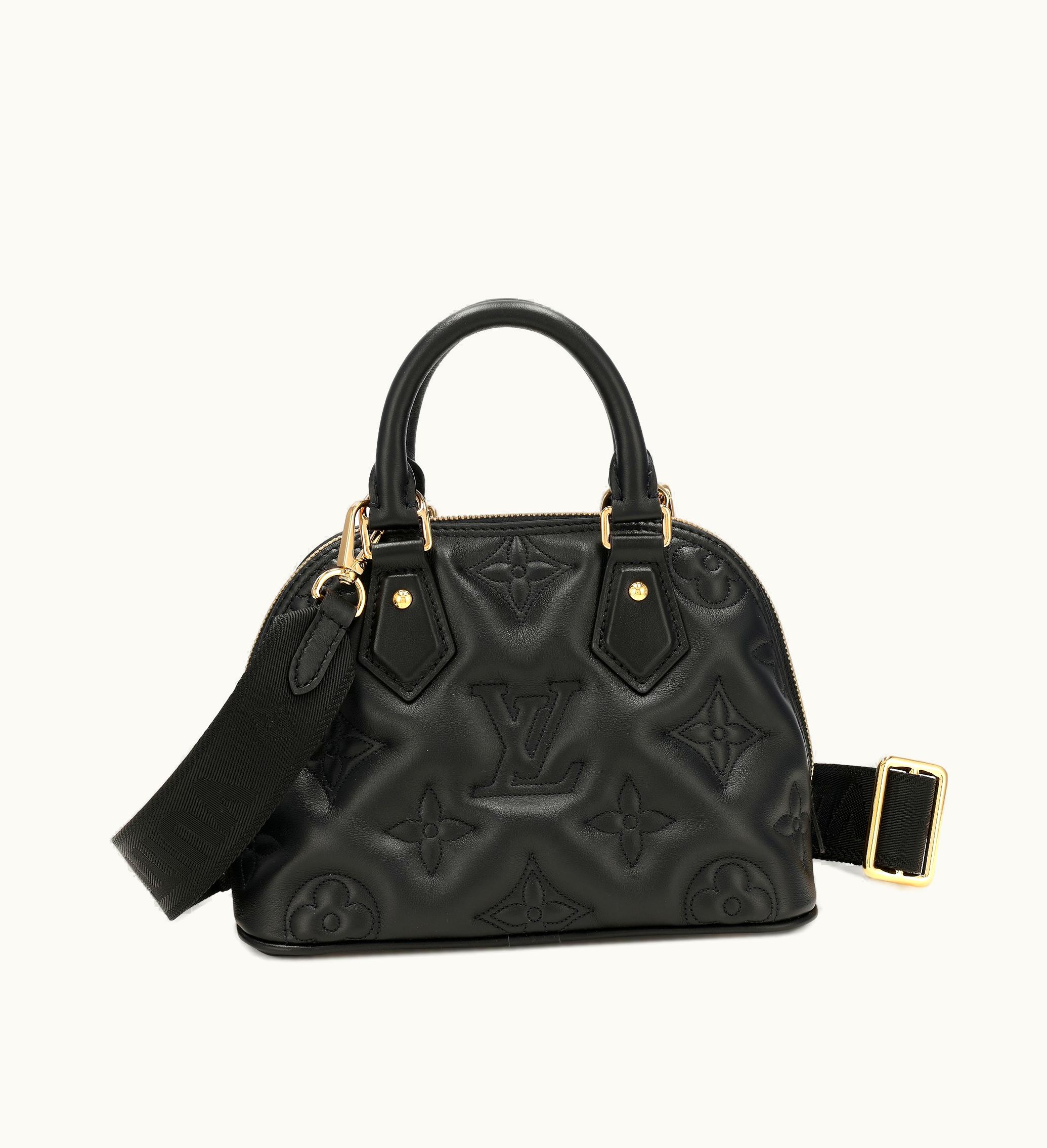 Louis Vuitton Louis Vuitton Black Quilted Monogram Calfskin Bubblegram Alma BB Gold Hardware, 2022