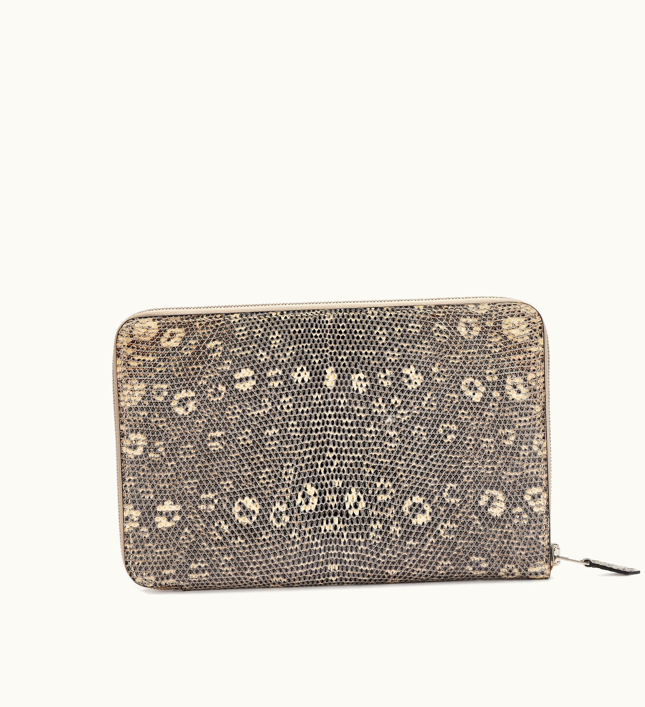 Hermès Hermès 2007 Hermès Ombre Salvator Lizard Azap Portefeuille Wallet with Palladium Hardware