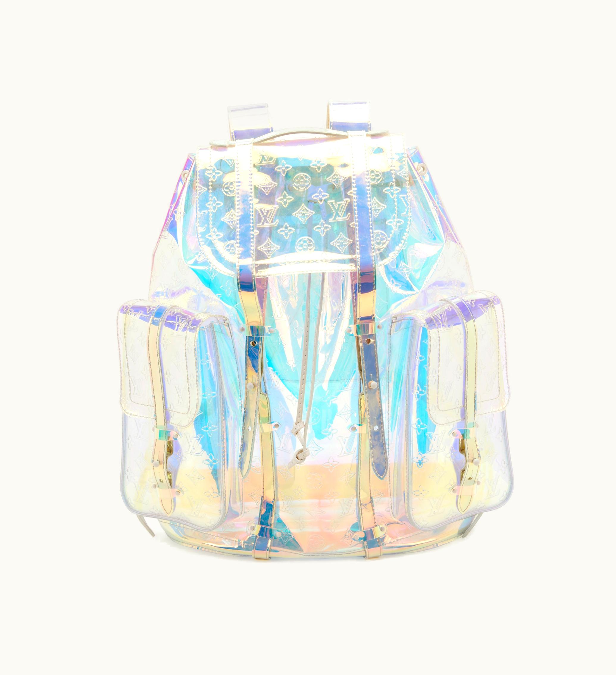 Louis Vuitton Louis Vuitton 2019 White Hardware Louis Vuitton Vigil Abloh Iridescent Monogram Prism Christopher GM Backpack