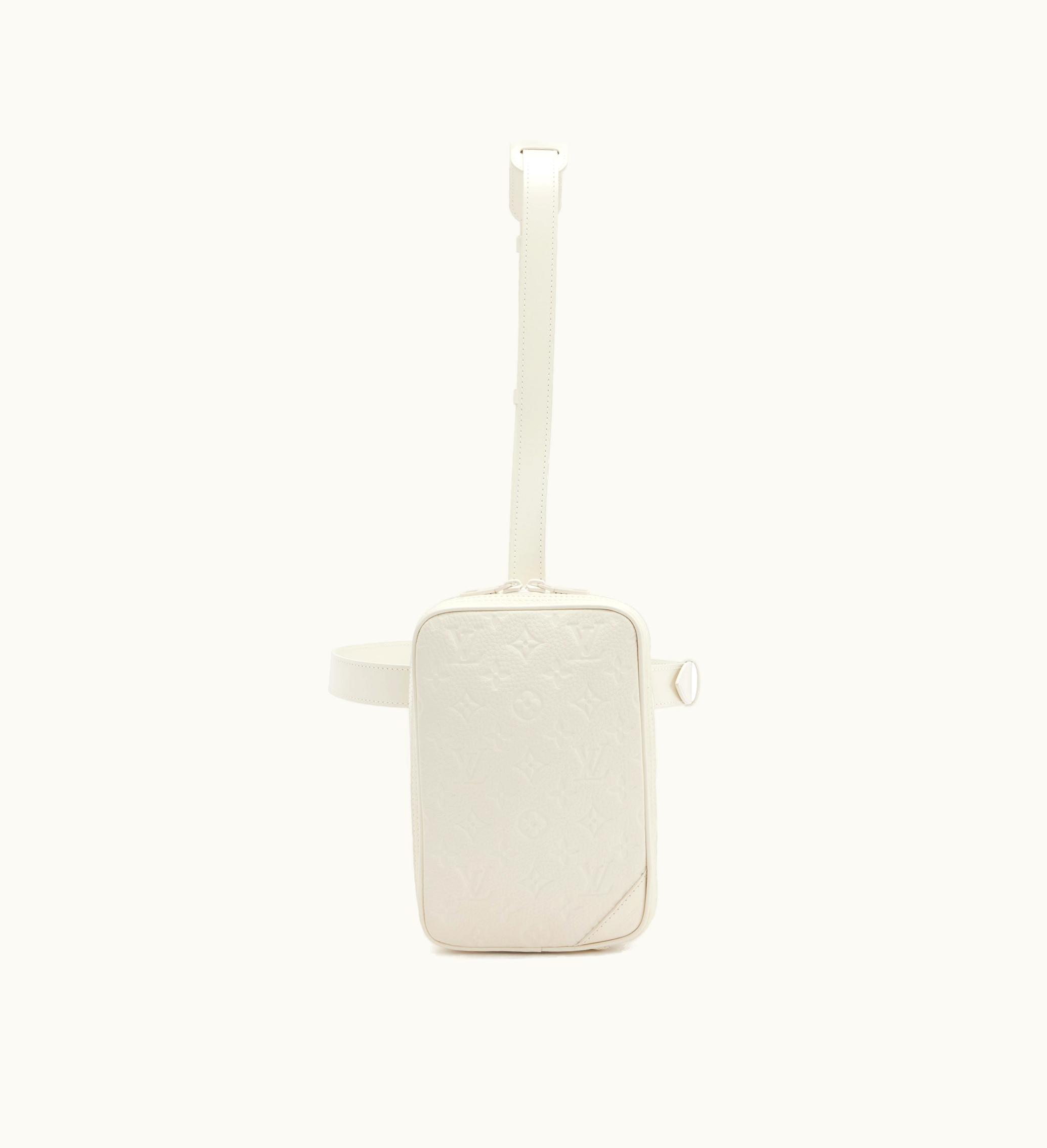 Louis Vuitton Louis Vuitton 2019 Louis Vuitton Virgil Abloh White Monogram Empreinte Leather Utility Side Bag with White Hardware