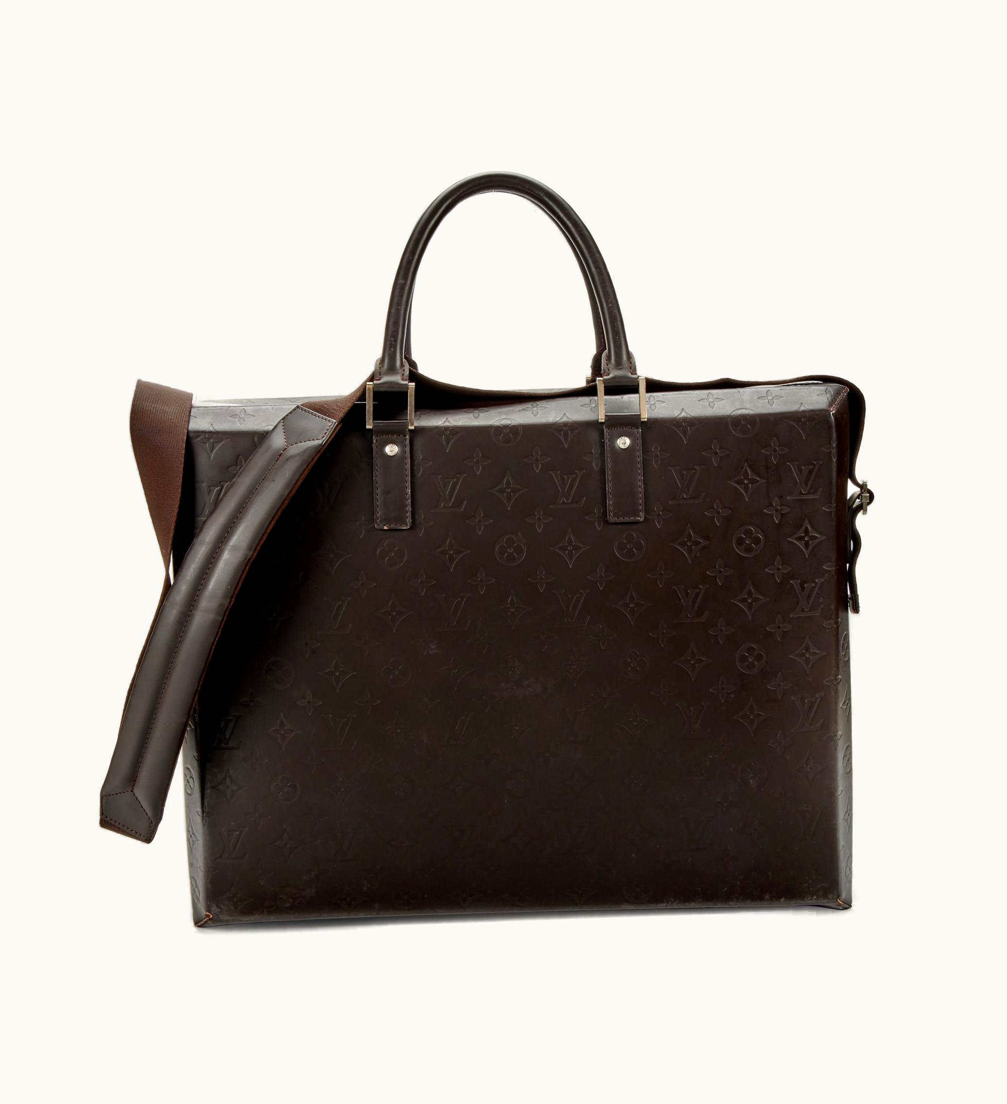 Louis Vuitton Louis Vuitton Brown Monogram Glace Leather Ricky Travel Bag with Silver Hardware from Louis Vuitton, manufactured in 2010