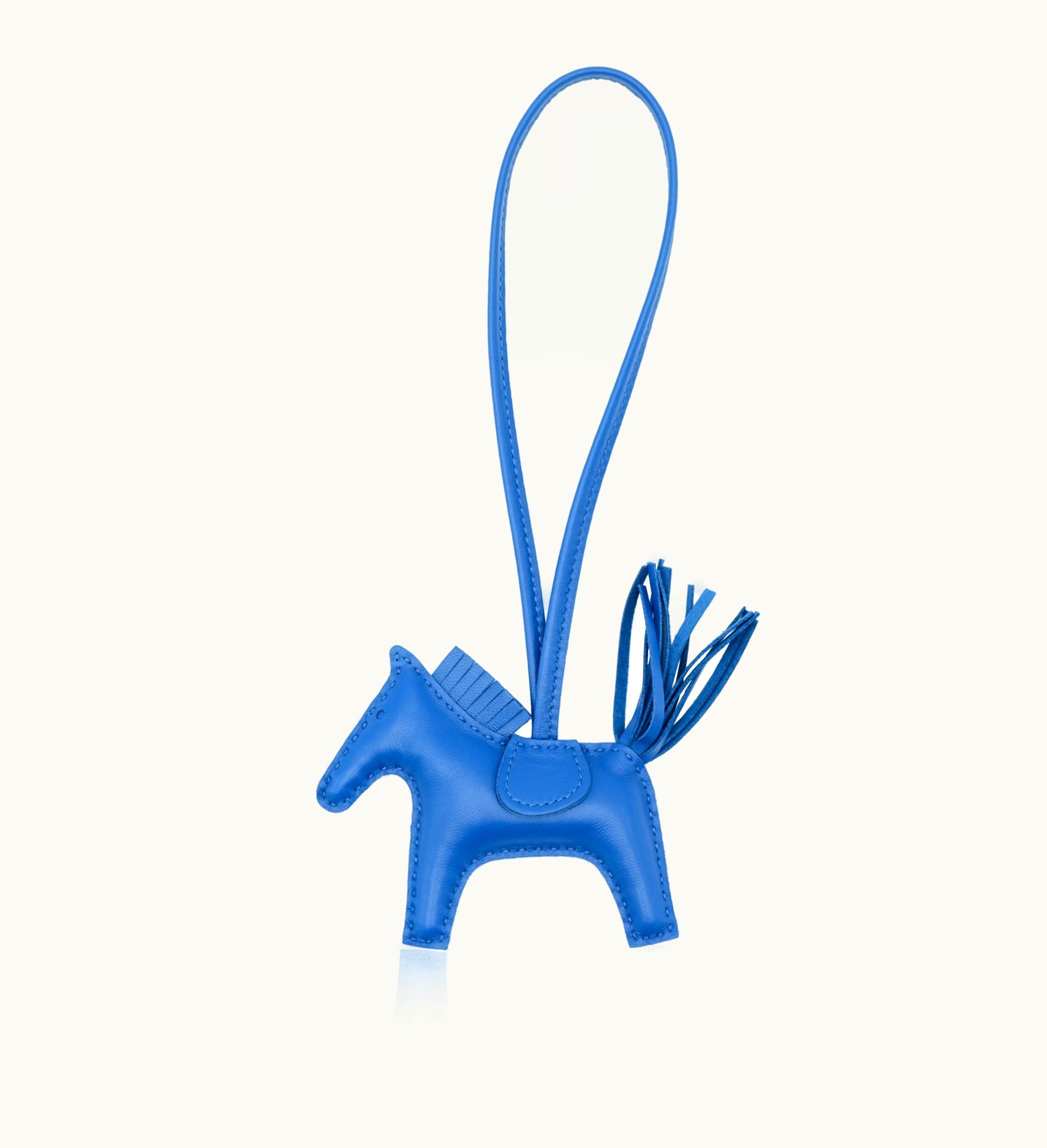 Hermès Hermès Rodeo Charm PM in Blue de France Milo Lambskin and Swift, 2021