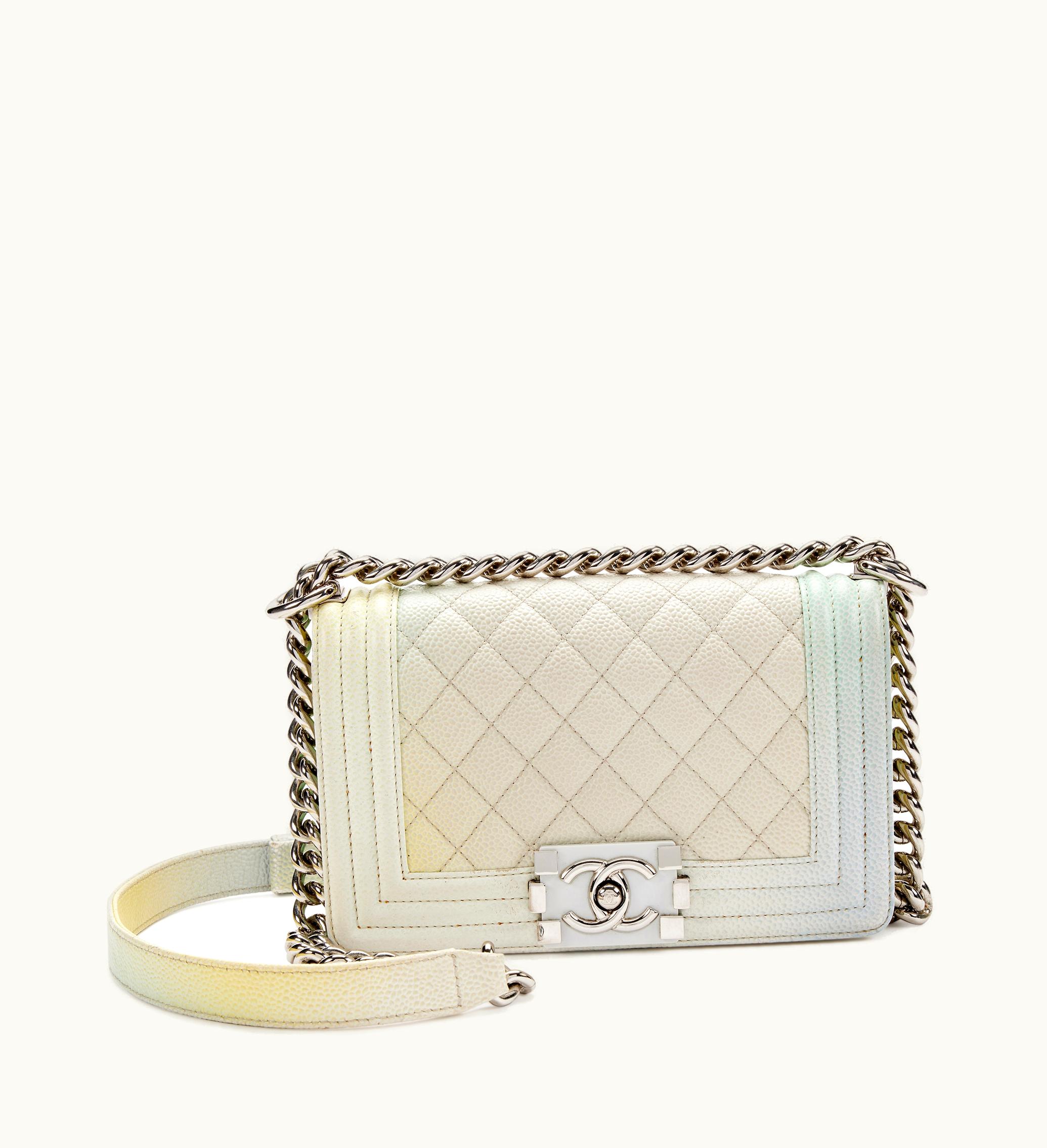 Chanel Chanel Small Rainbow Boy made of Quilted Caviar with Silver Hardware, released in 2018