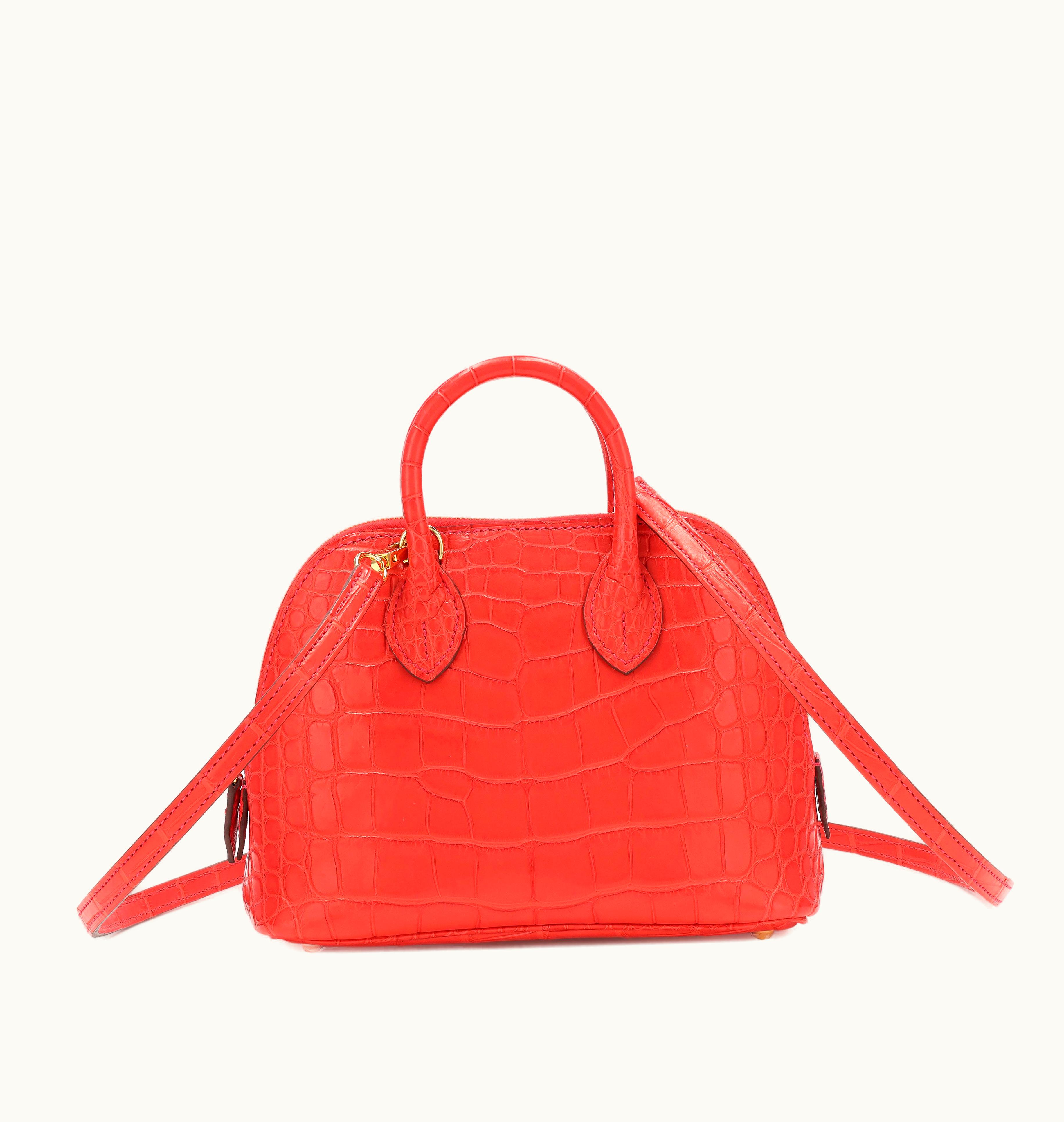 Hermès Hermès Rouge Casaque Alligator Mini Bolide 1923 Gold Hardware, 2021