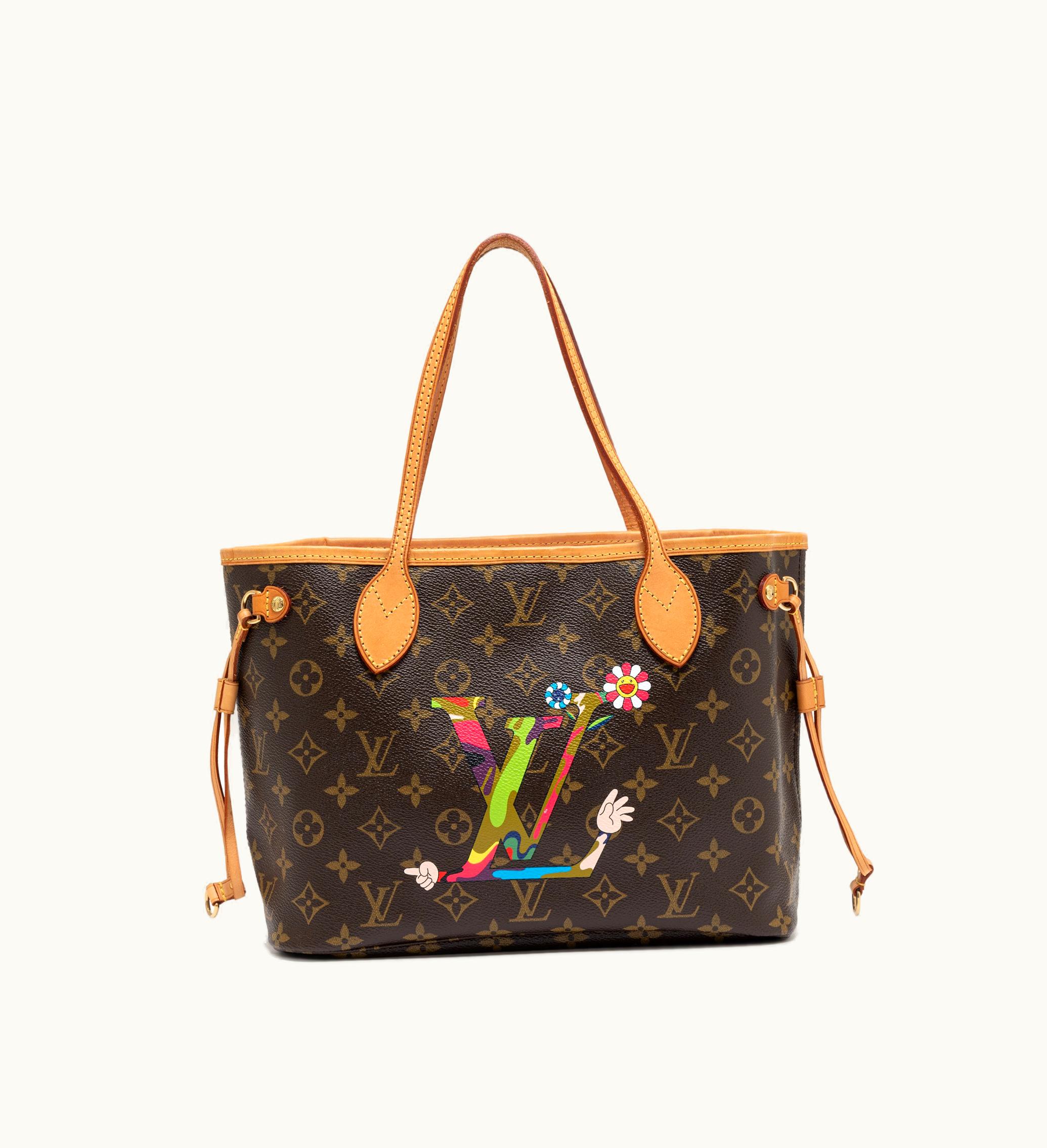 Louis Vuitton Louis Vuitton Takashi Murakami Multicolor Monogram Coated Canvas MOCA Hands Neverfull PM Gold Hardware acquired in 2007