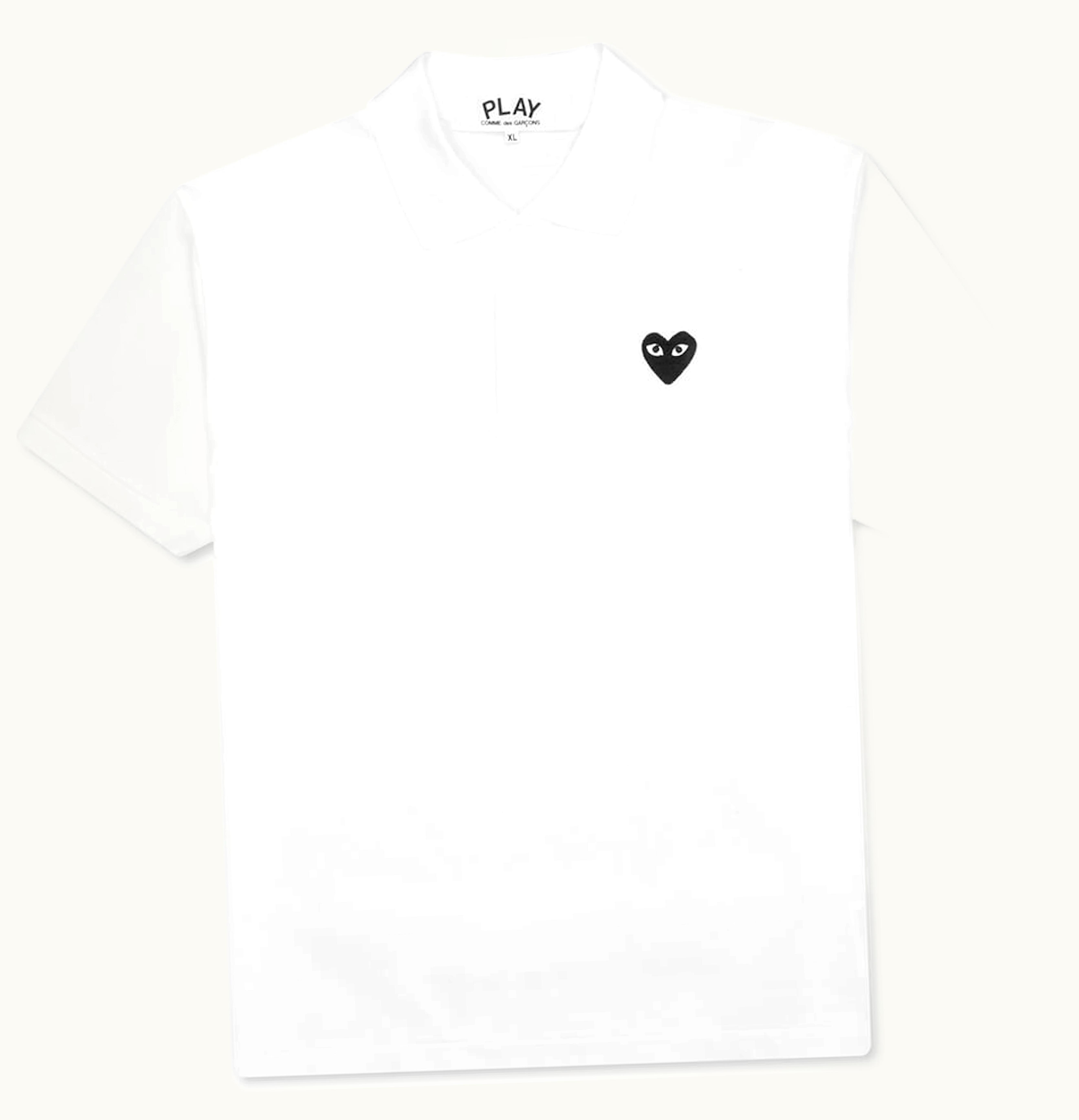 CDG Play Comme des Garcons PLAY Black Emblem Polo White
