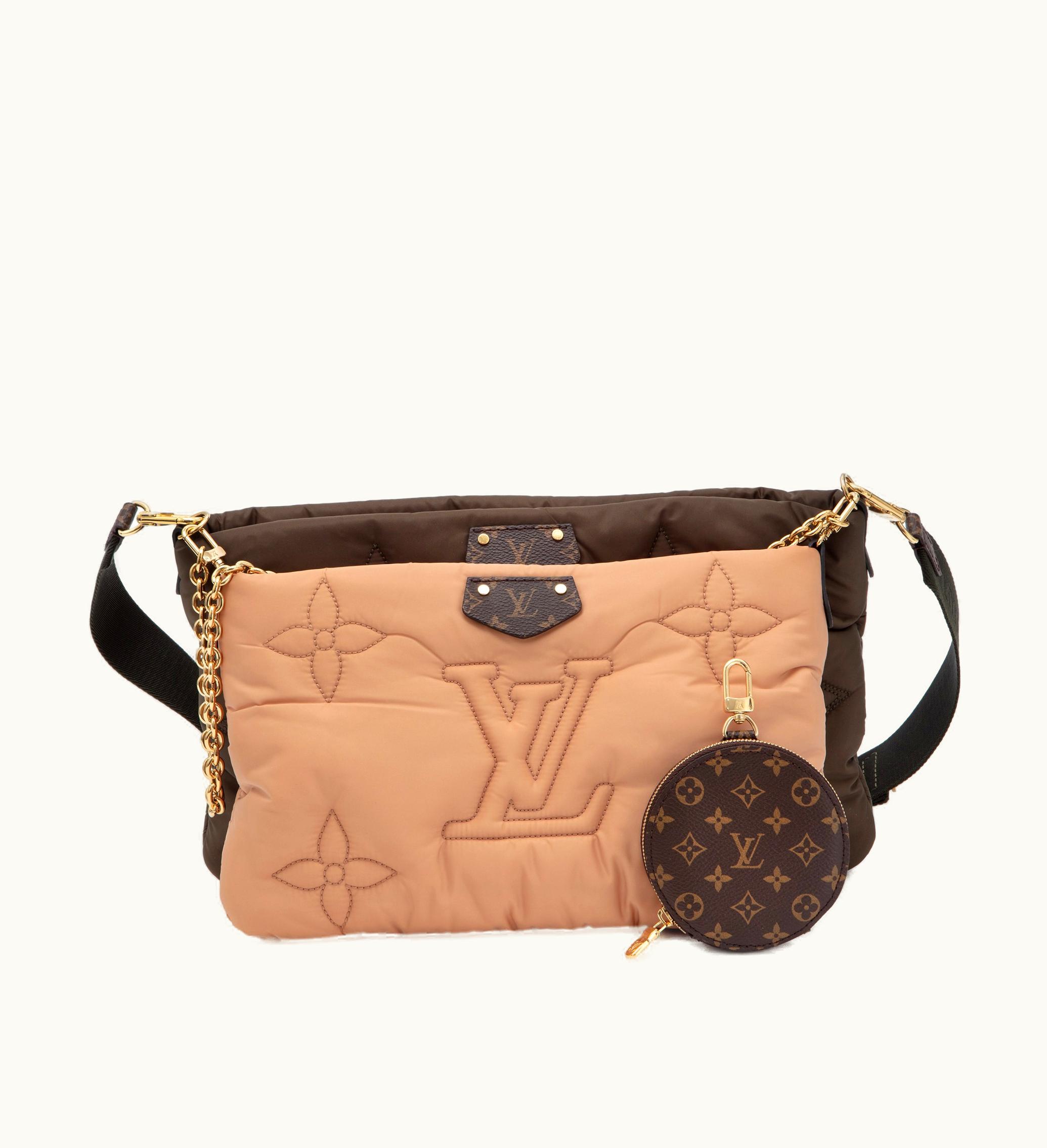Louis Vuitton Louis Vuitton 2021 Louis Vuitton Maxi Multi Pochette Accessoires in Beige and Green Monogram Econyl Nylon with Gold Hardware