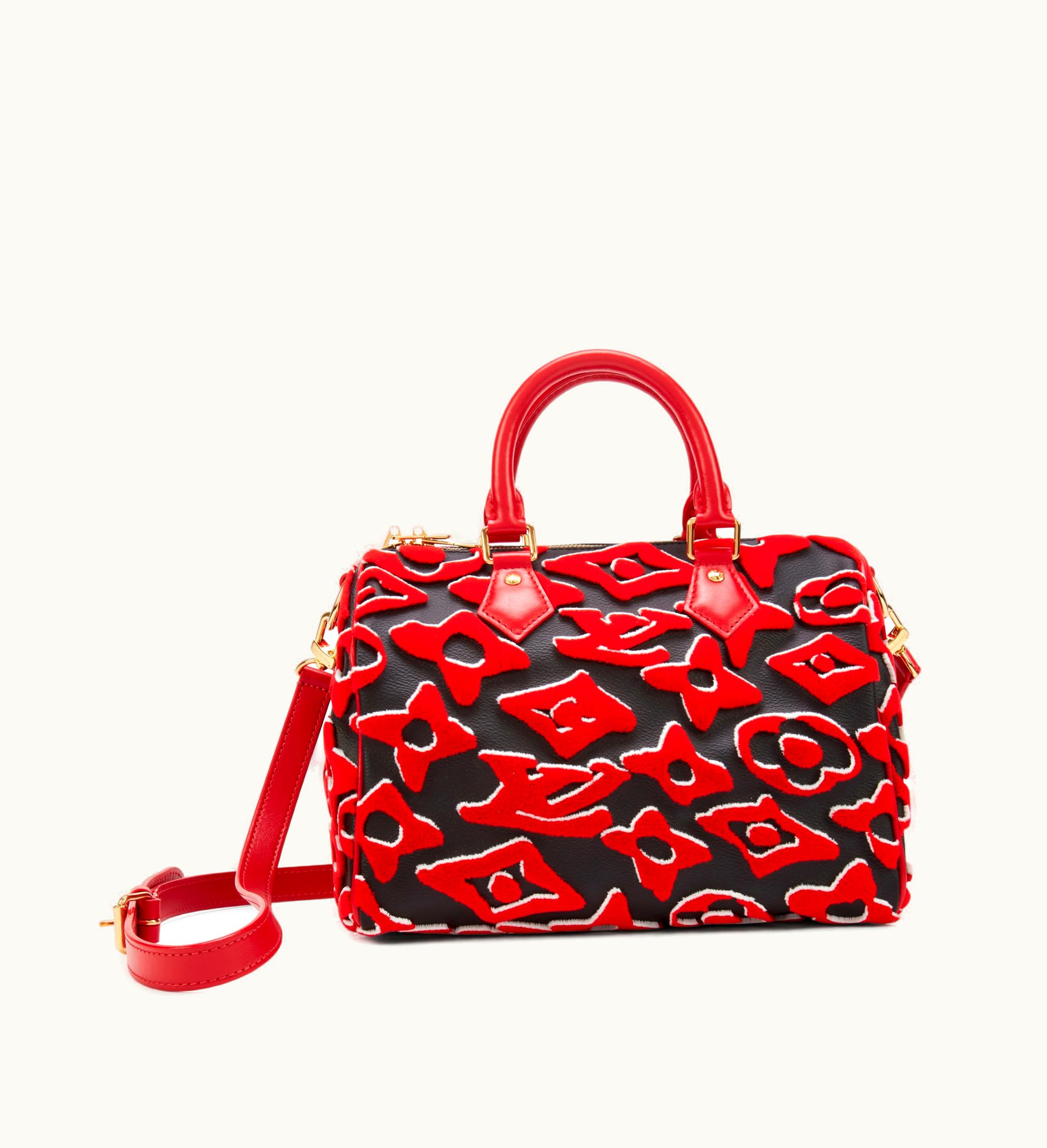 Louis Vuitton Louis Vuitton Red, White, and Black Tufted Monogram Canvas LVxUF Speedy Bandoulière 25 Gold Hardware, 2020