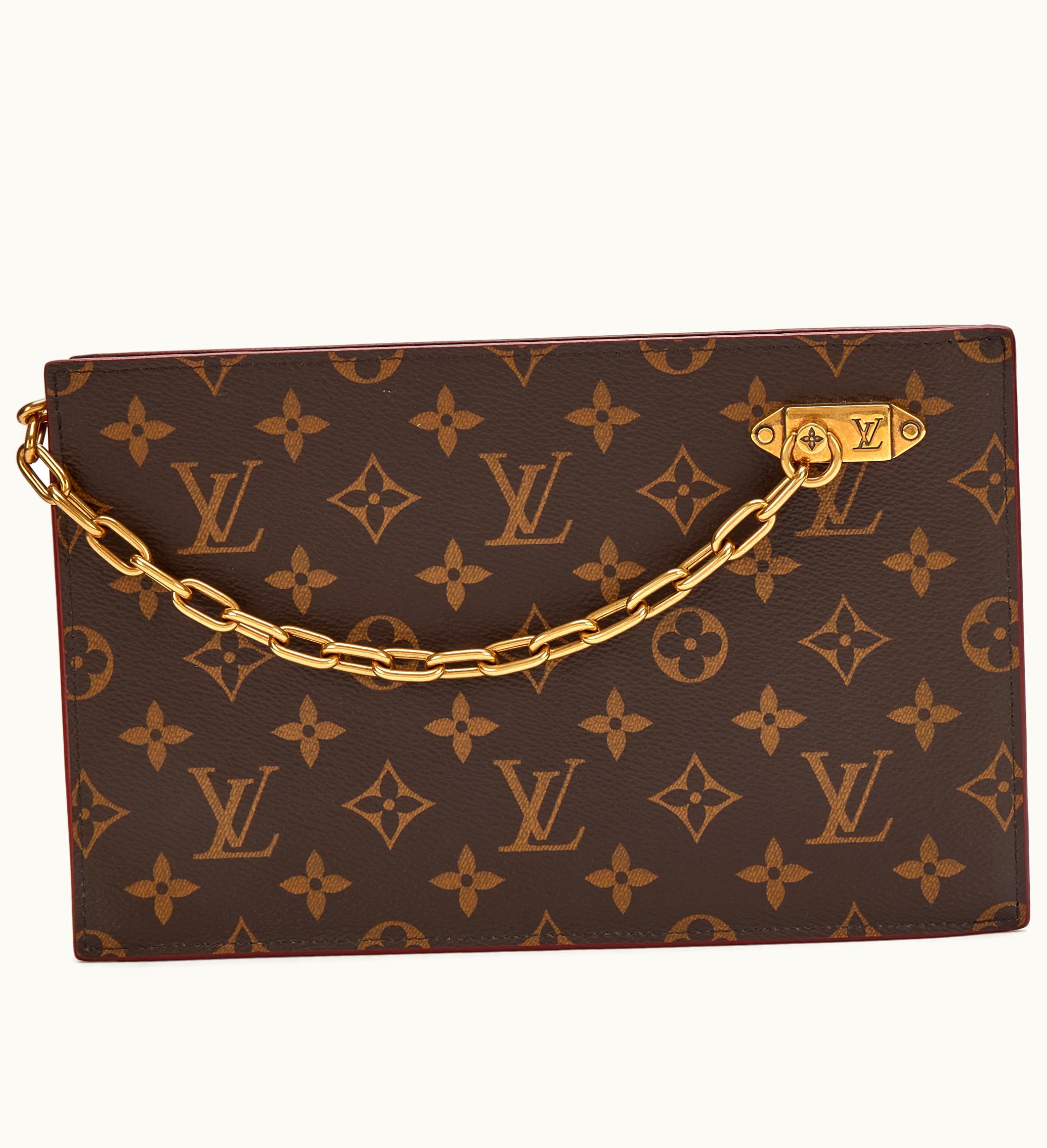 Louis Vuitton Louis Vuitton Virgil Abloh Brown Monogram Coated Canvas Chain Clutch Gold Hardware, 2019