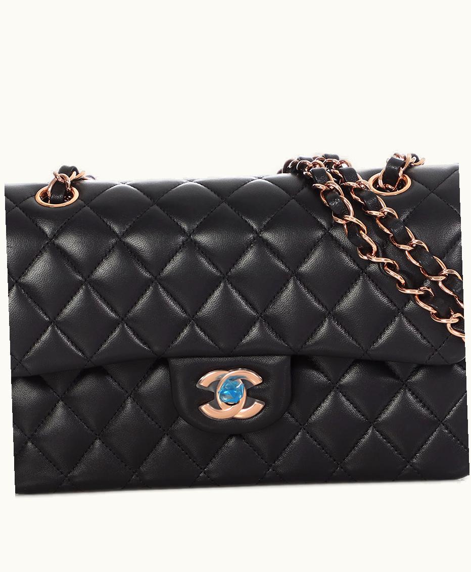 Chanel Chanel Small Double Flap Bag in Black Quilted Lambskin with Rose Gold Hardware, 2022 Edition
