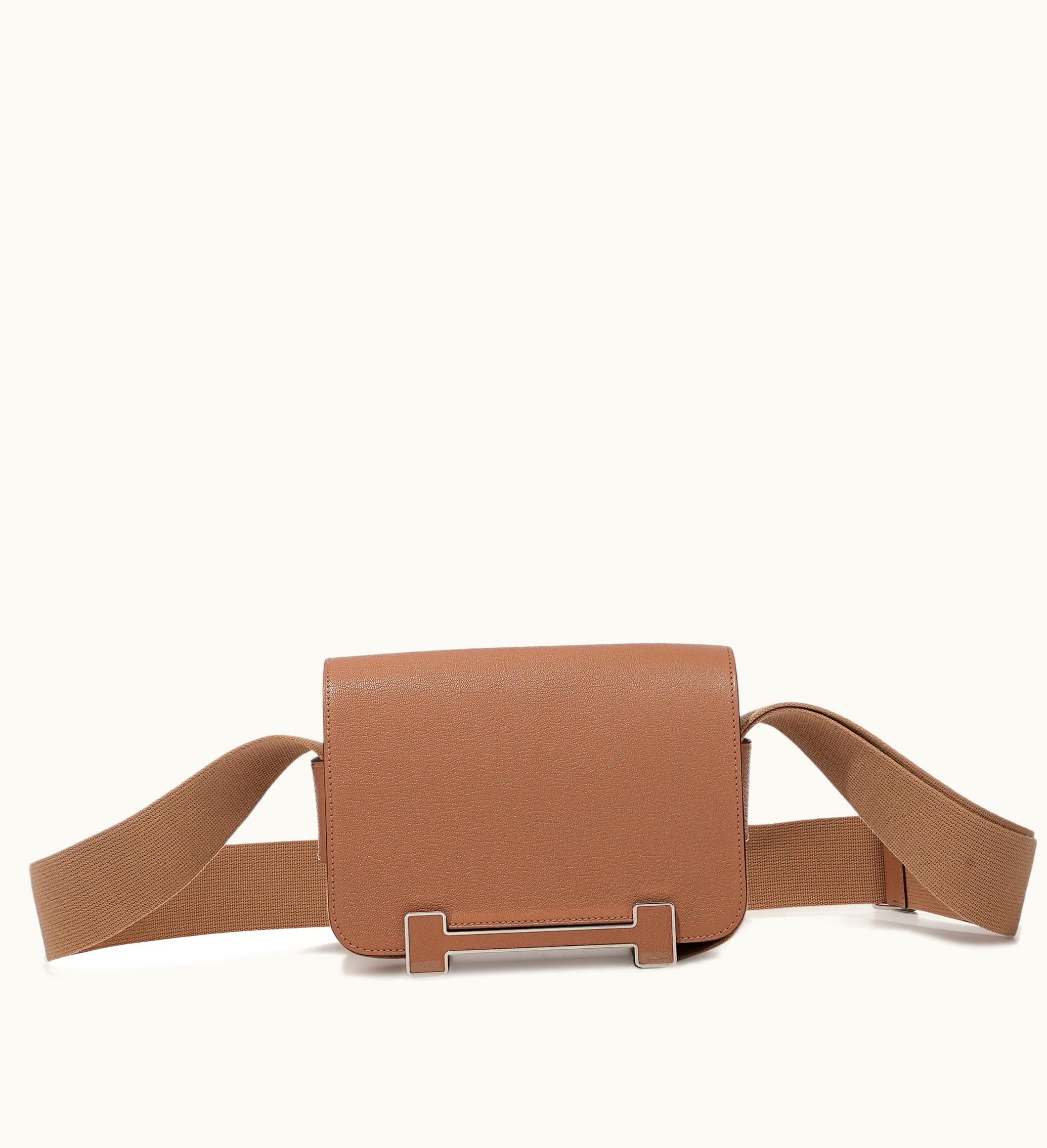 Hermès Hermès 2022 Hermès Geta with Palladium Hardware crafted from Quebracho Chèvre Mysore