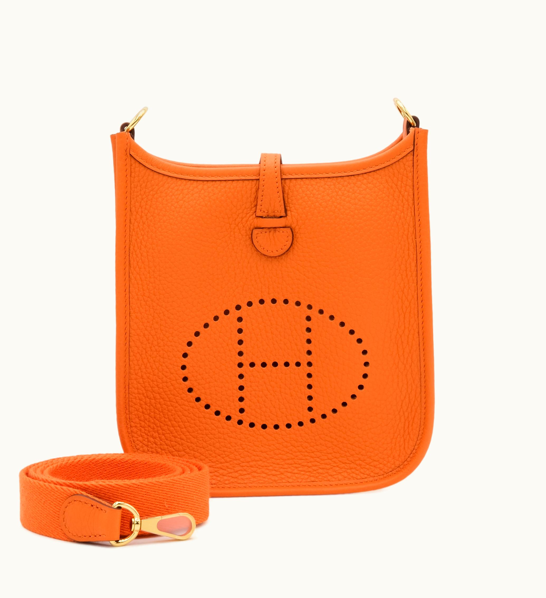 Hermès Hermès Evelyne II TPM 16 in Hermès Orange Clemence with Gold Hardware, 2023