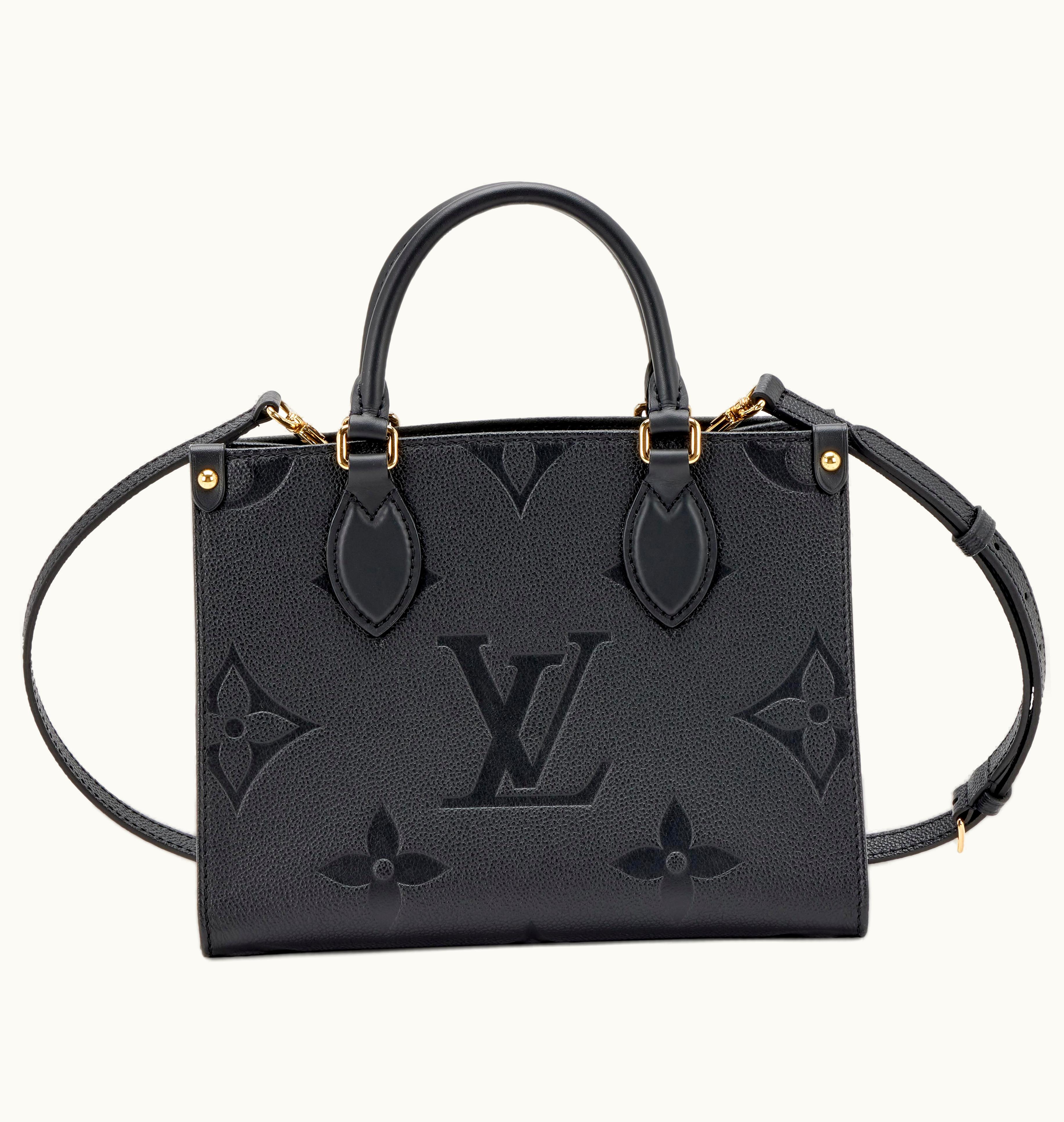 Louis Vuitton Louis Vuitton 2022 sees the arrival of the Louis Vuitton Black Giant Monogram Empreinte OnTheGo PM with Gold Hardware