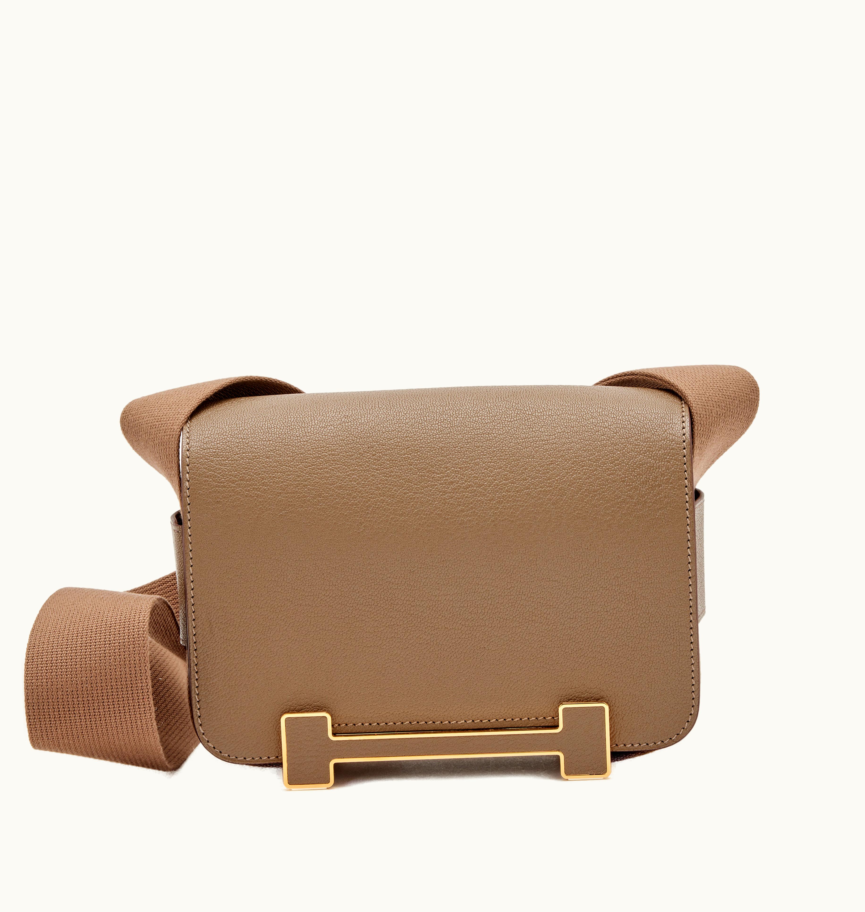 Hermès Hermès Taupe Goatskin Mysore Geta Gold Hardware, 2023