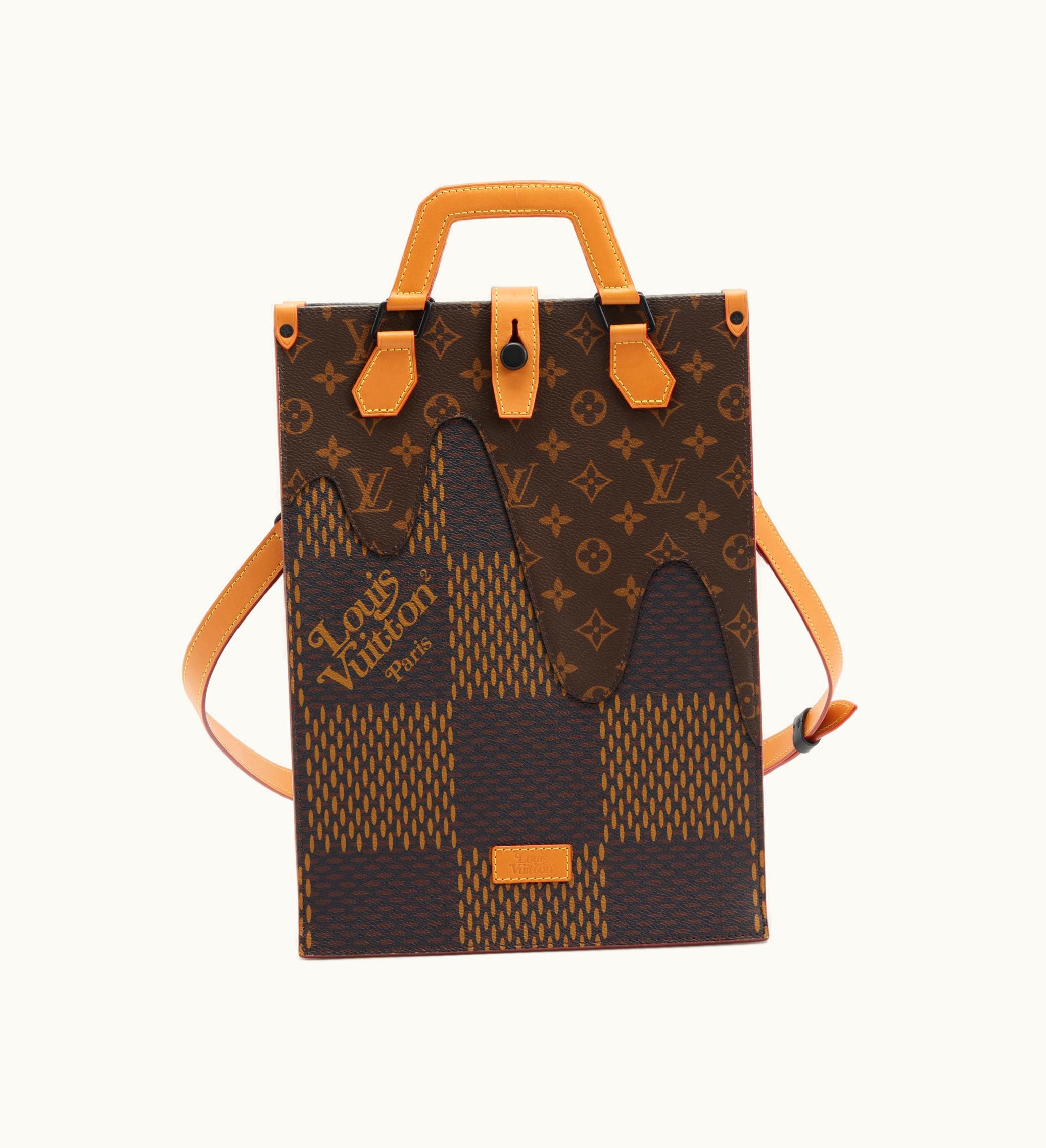 Louis Vuitton Louis Vuitton Virgil Abloh x NIGO Brown Monogram and Giant Damier Coated Canvas Drip Sac Plat Black Hardware, 2020