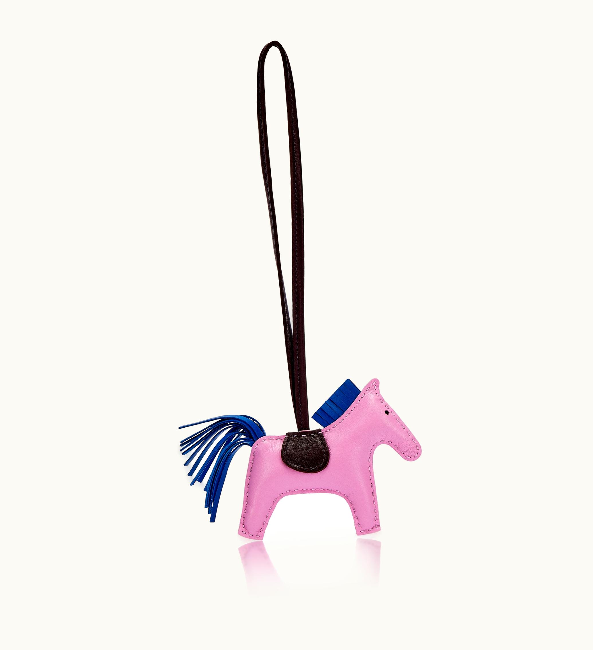 Hermès Hermès Mauve Sylvestre, Bleu France and Rouge Sellier Milo Lambskin GriGri Rodeo Charm PM, 2021