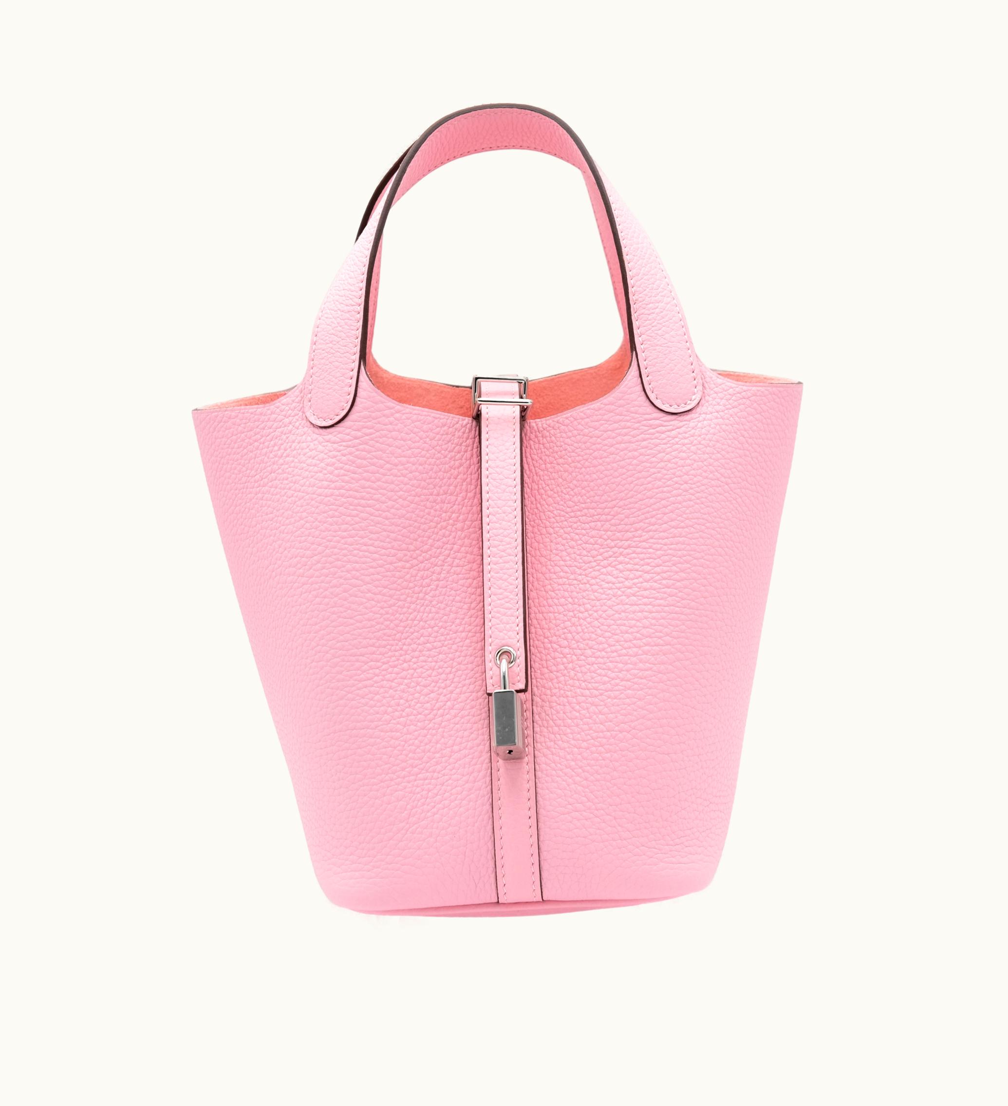 Hermès Hermès Clemence Picotin Lock 18 in Rose Sakura with Palladium Hardware, 2023