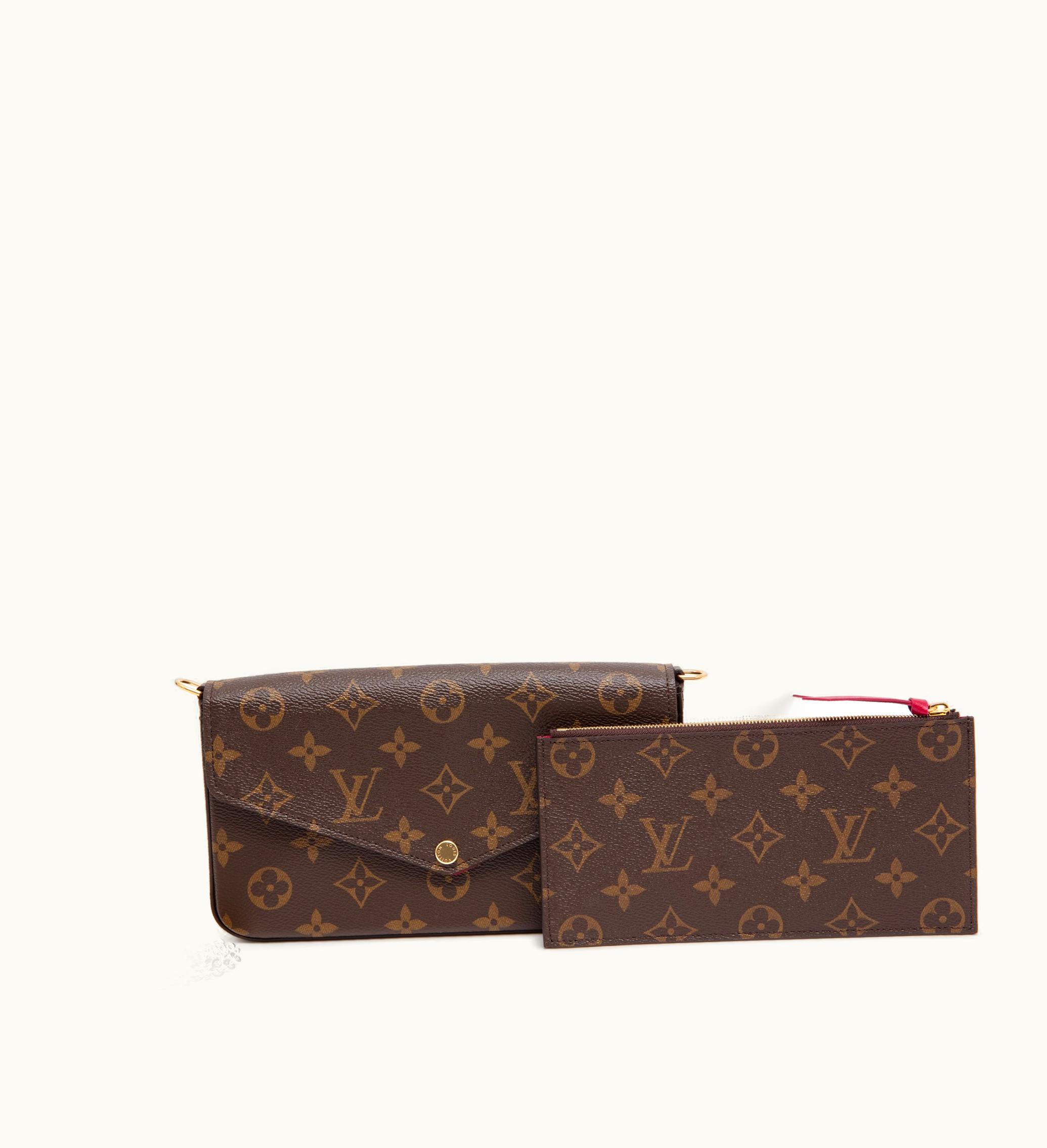 Louis Vuitton Louis Vuitton 2021 Louis Vuitton Félicie Pochette in Ebene Monogram Canvas with Gold Hardware