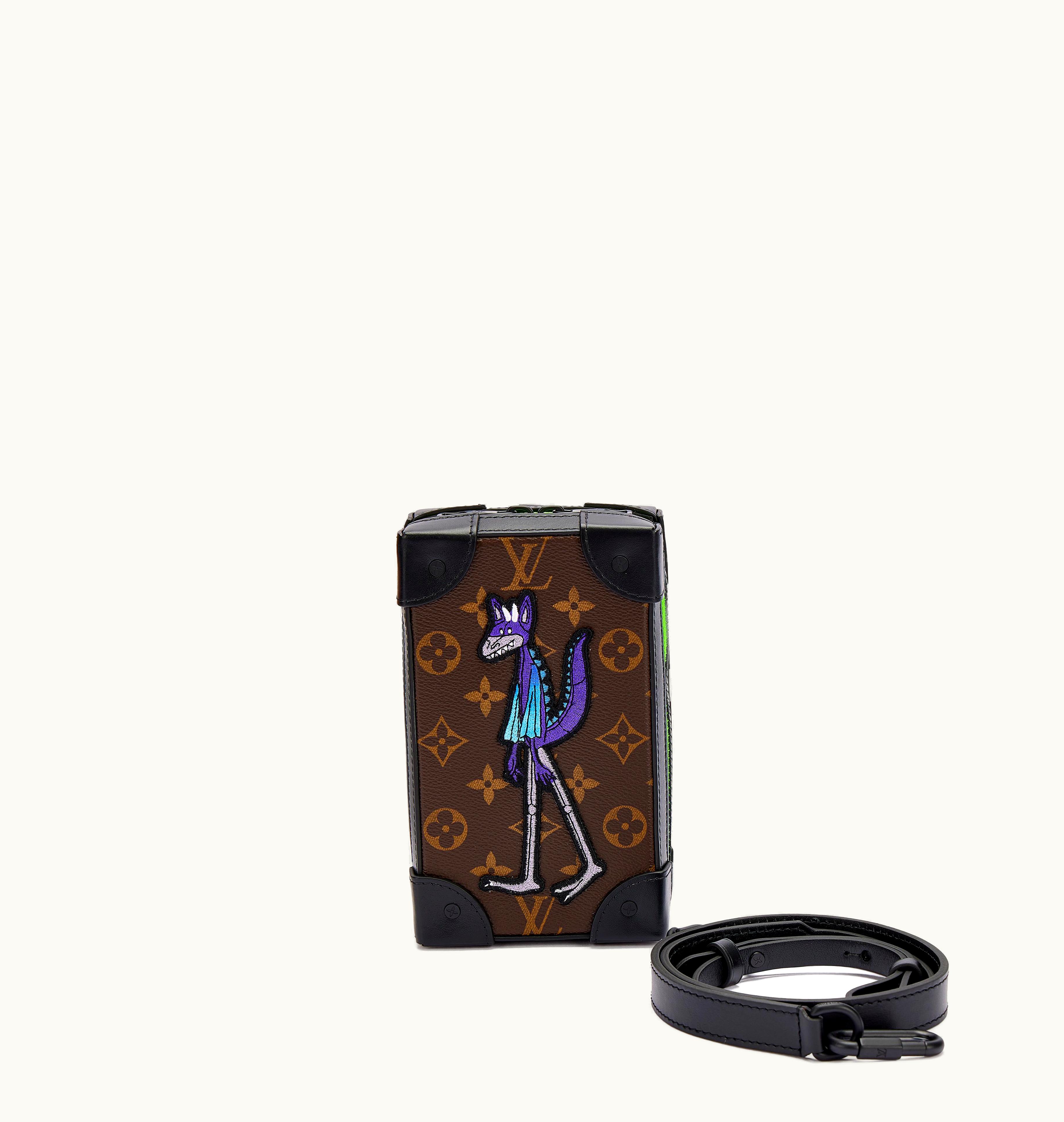Louis Vuitton Louis Vuitton Purple, Blue, Neon Green and Brown Monogram Coated Canvas Embroidered Cartoon Friends Soft Trunk Phone Box, 2021