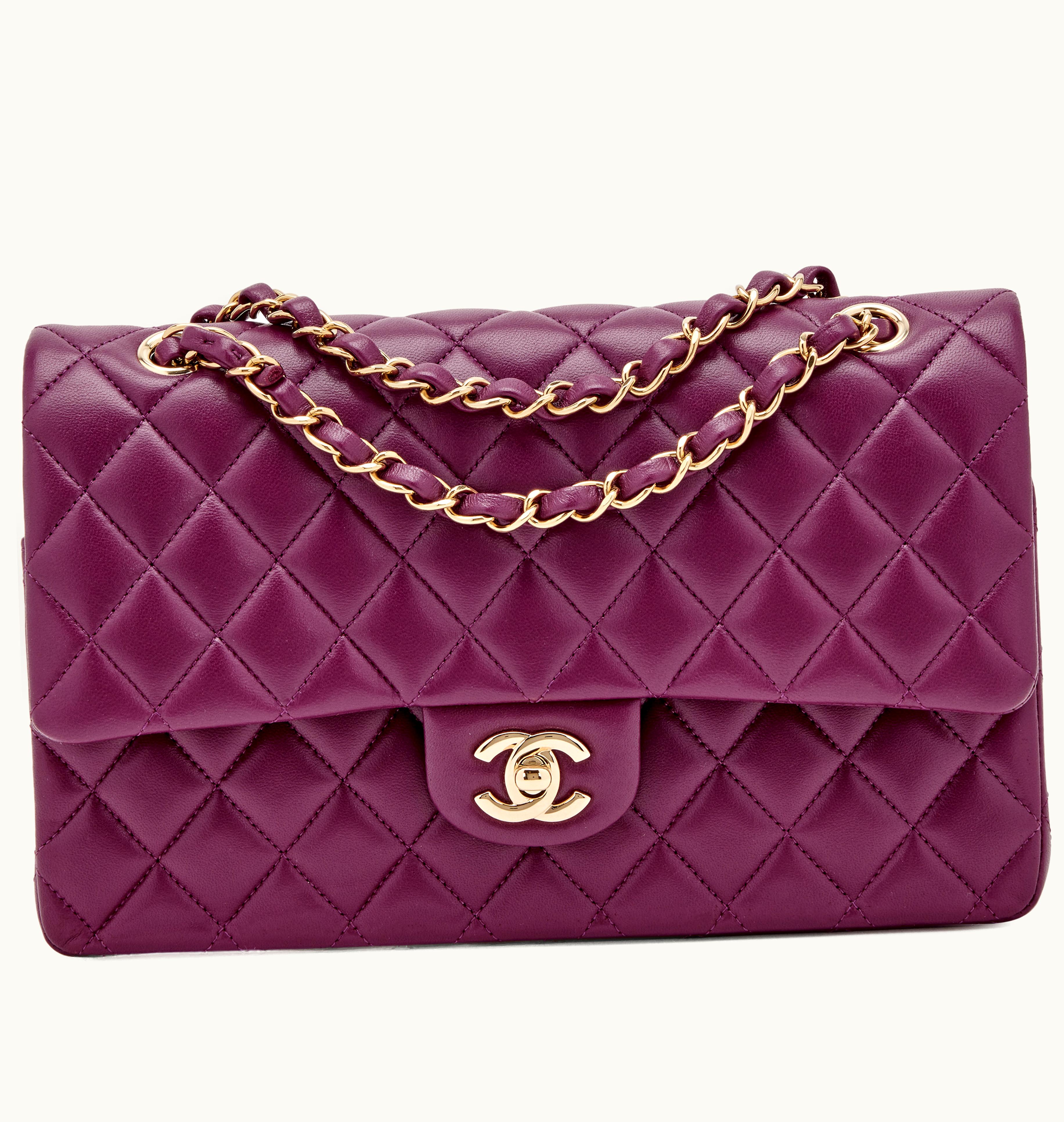 Chanel Chanel 2023 Chanel Double Flap Bag Gold Hardware in Purple Lambskin, Jumbo size
