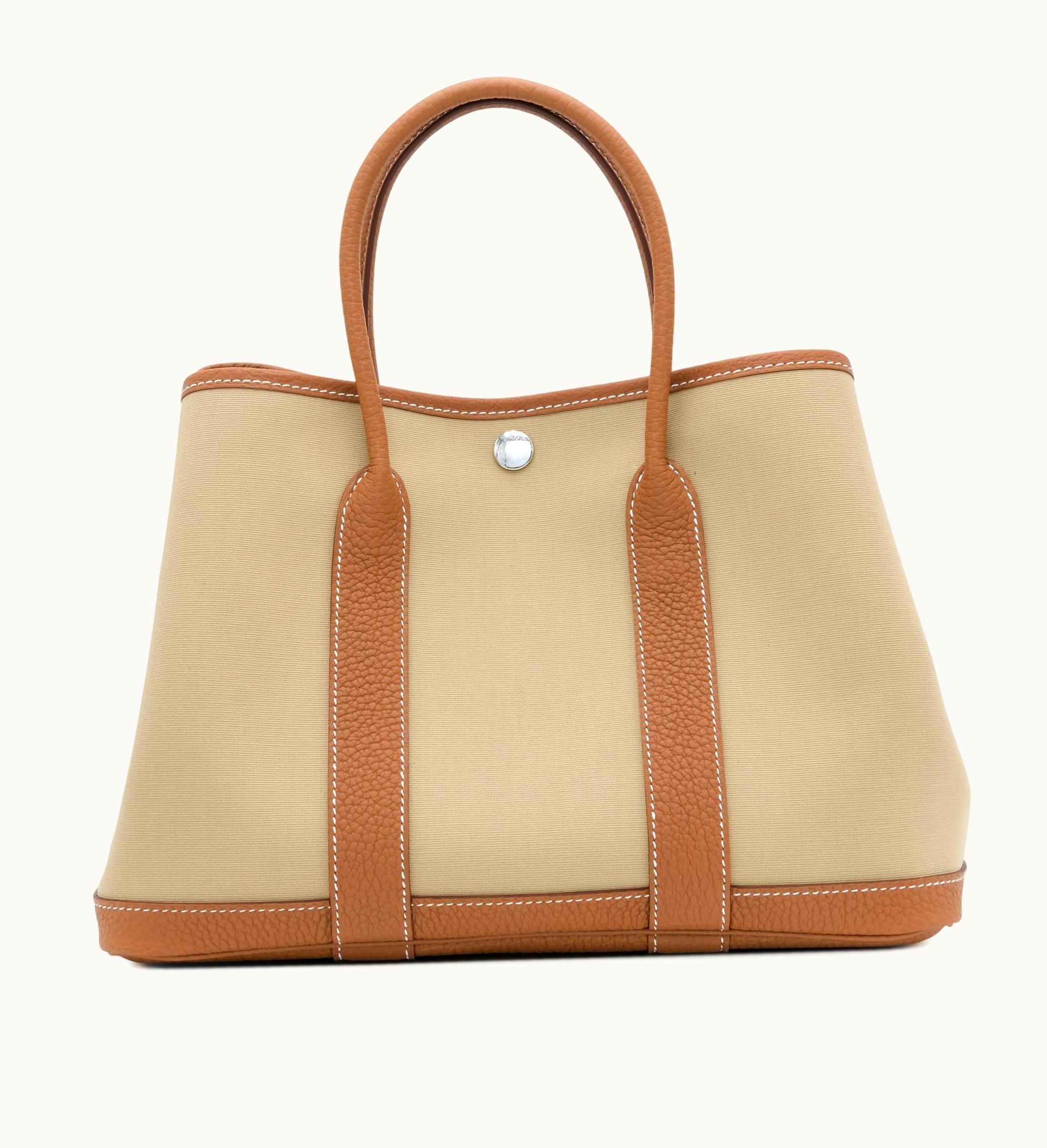 Hermès Hermès 30 TPM Garden Party in Trench Toile with Gold Negonda and Palladium Hardware, 2023