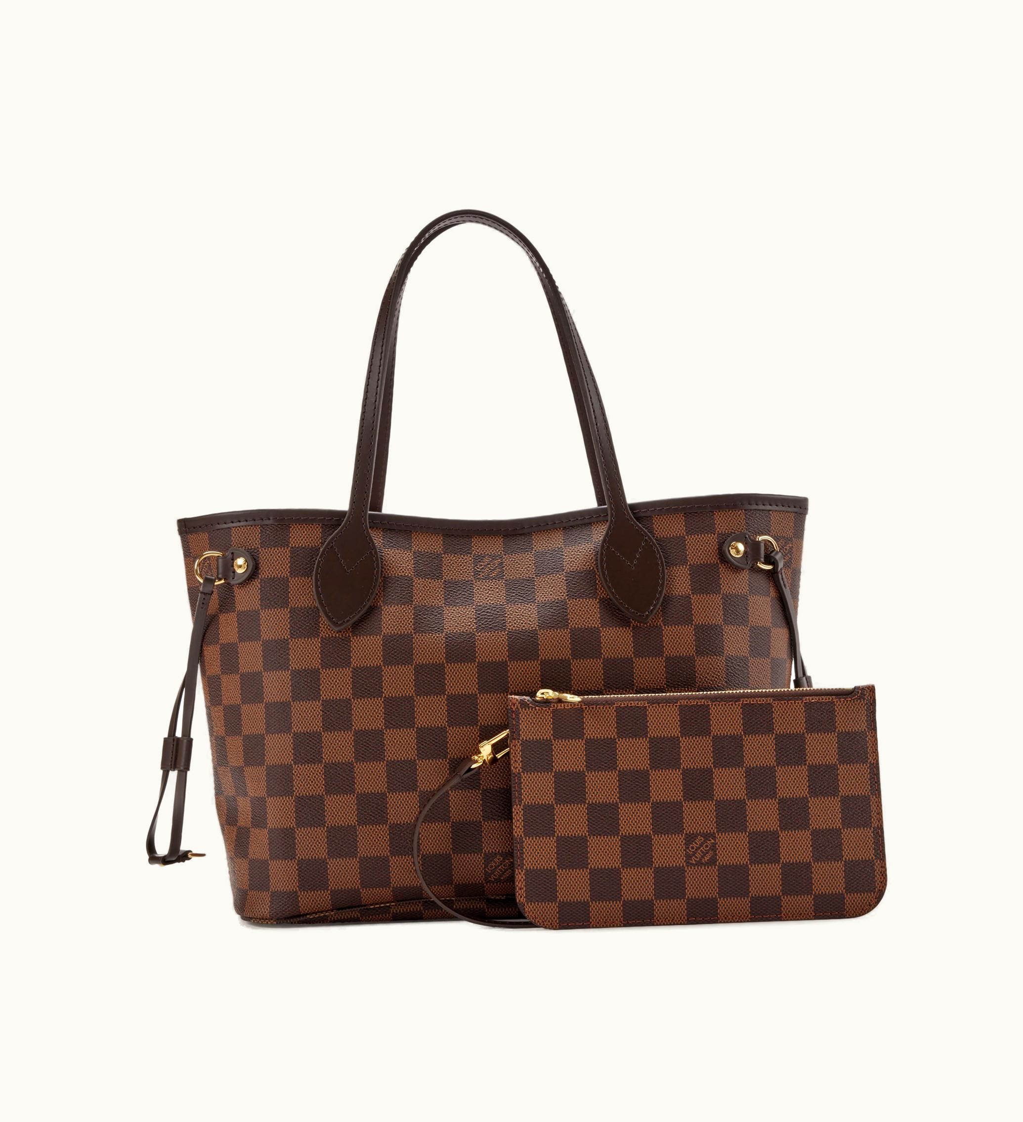 Louis Vuitton Louis Vuitton 2021 Louis Vuitton Neverfull PM with Gold Hardware in Brown Damier Ebene Coated Canvas