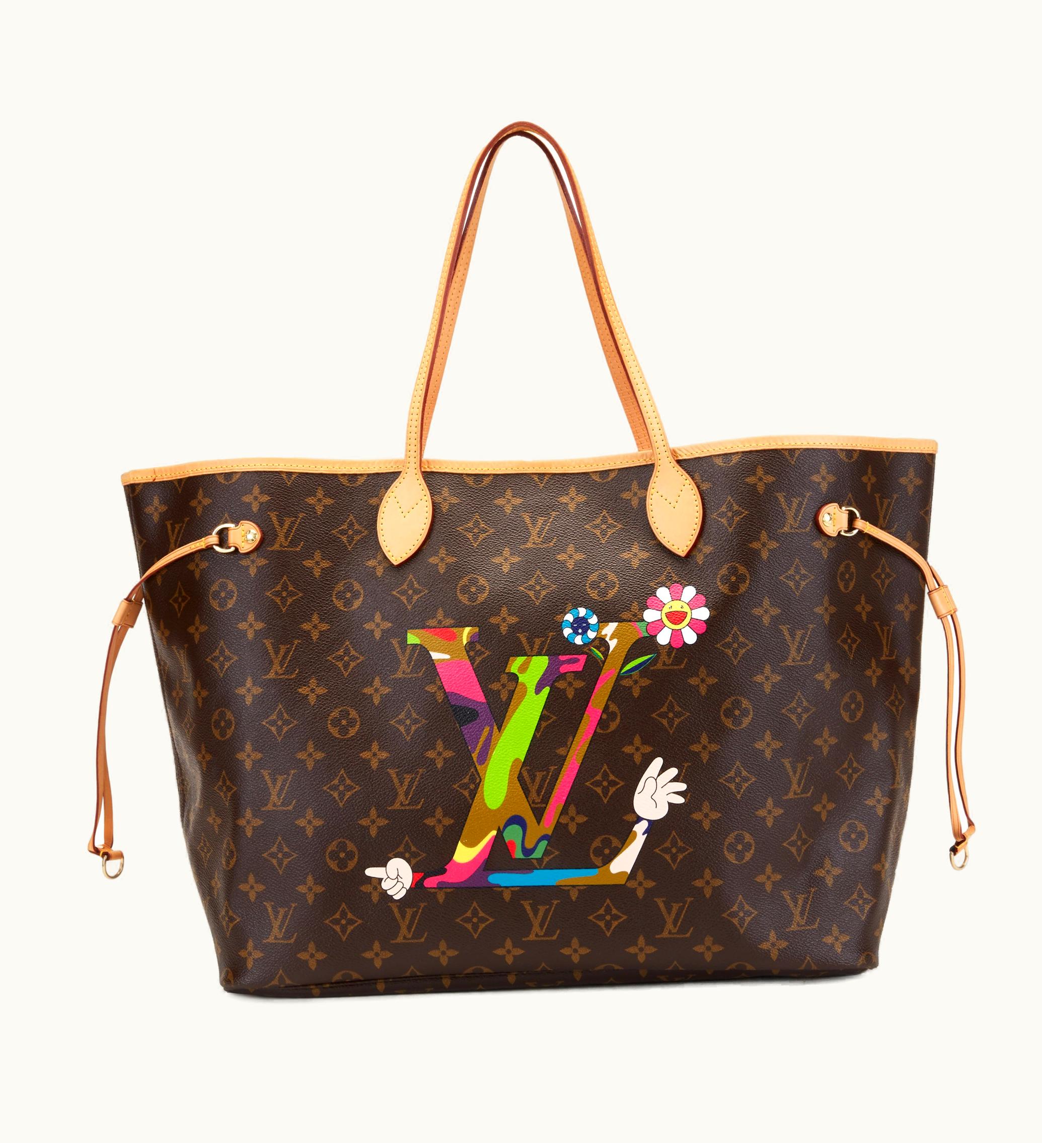 Louis Vuitton Louis Vuitton Takashi Murakami Multicolor Monogram Coated Canvas Murakami MOCA Hands by Neverfull GM Gold Hardware