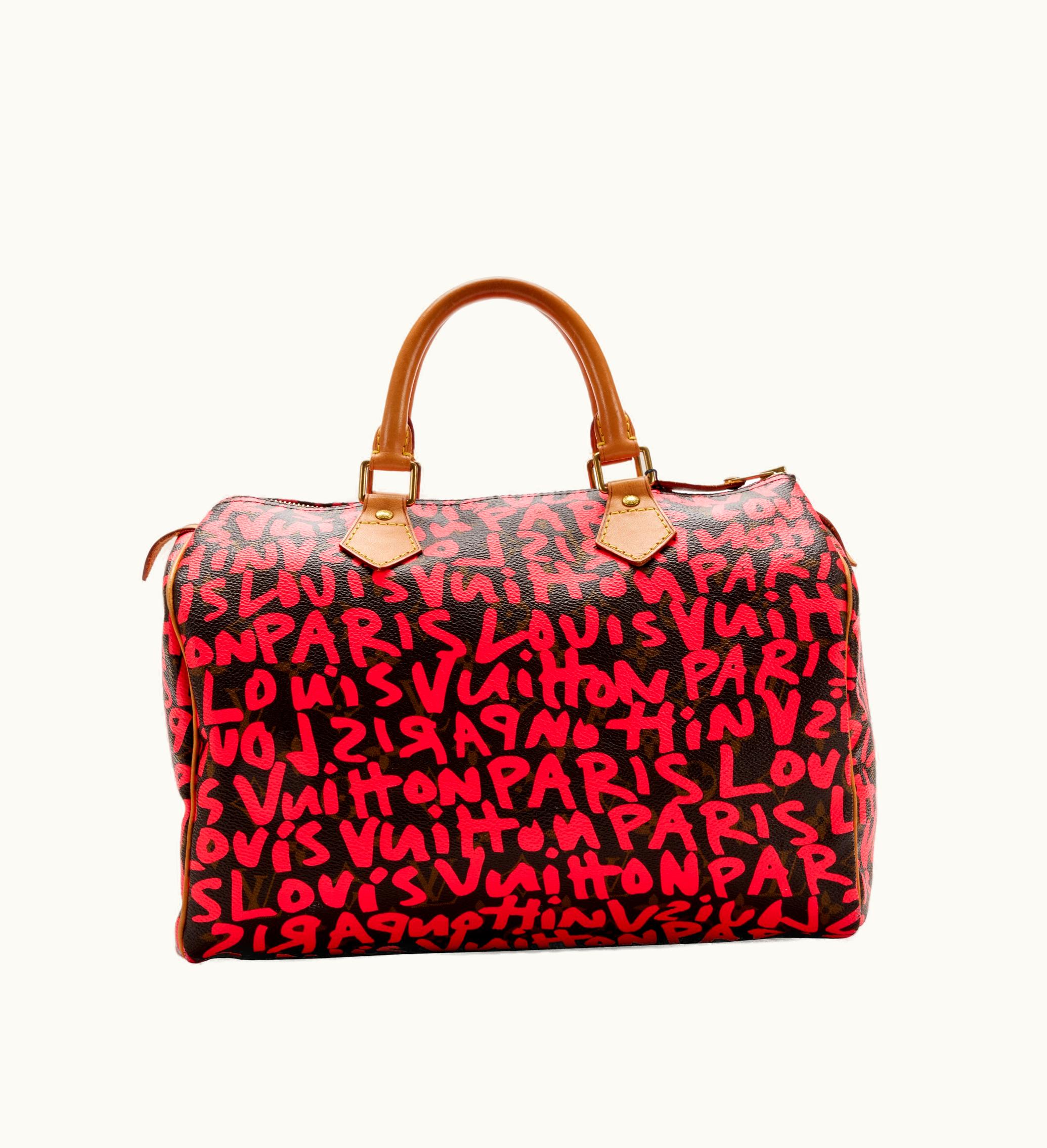 Louis Vuitton Louis Vuitton Stephen Sprouse Pink Monogram Graffiti Coated Canvas Speedy 30 Gold Hardware, 2009