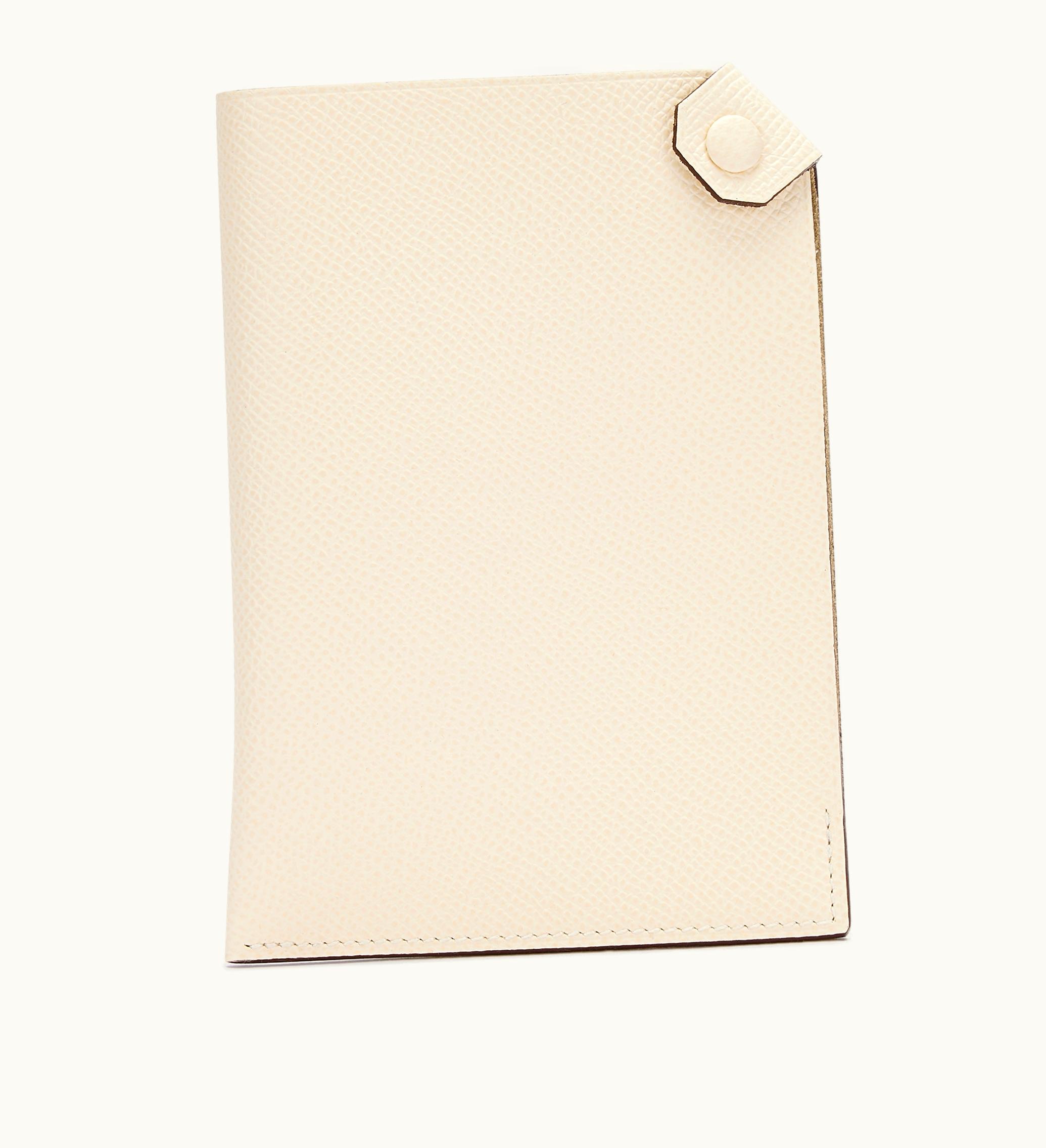 Hermès Hermès 2022 Hermès Nata Epsom Tarmac Passport Holder with Palladium Hardware