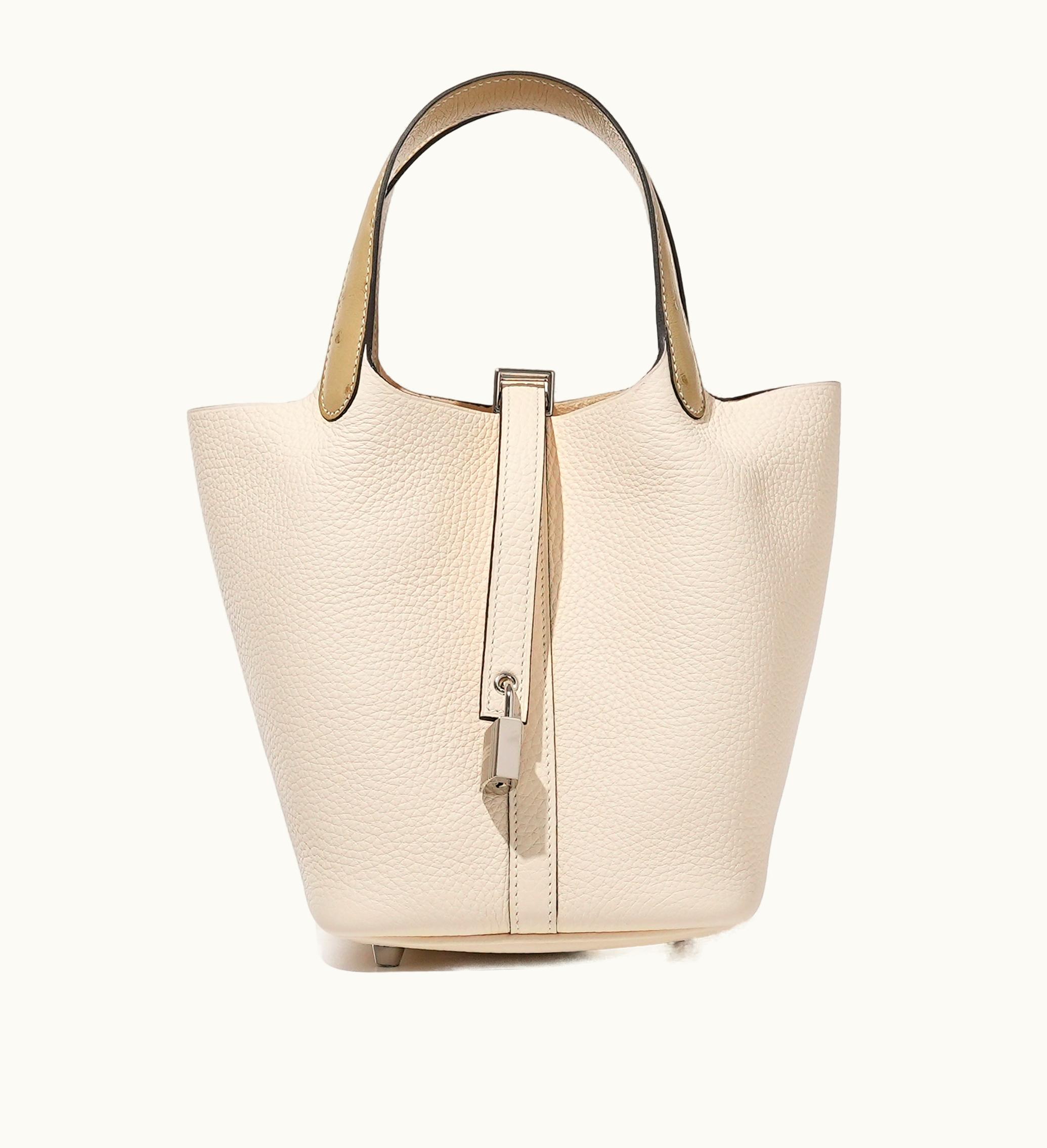 Hermès Hermès 2022 Hermès Picotin Lock 18 Palladium Hardware - Nata Clemence and Trench Ostrich Touch