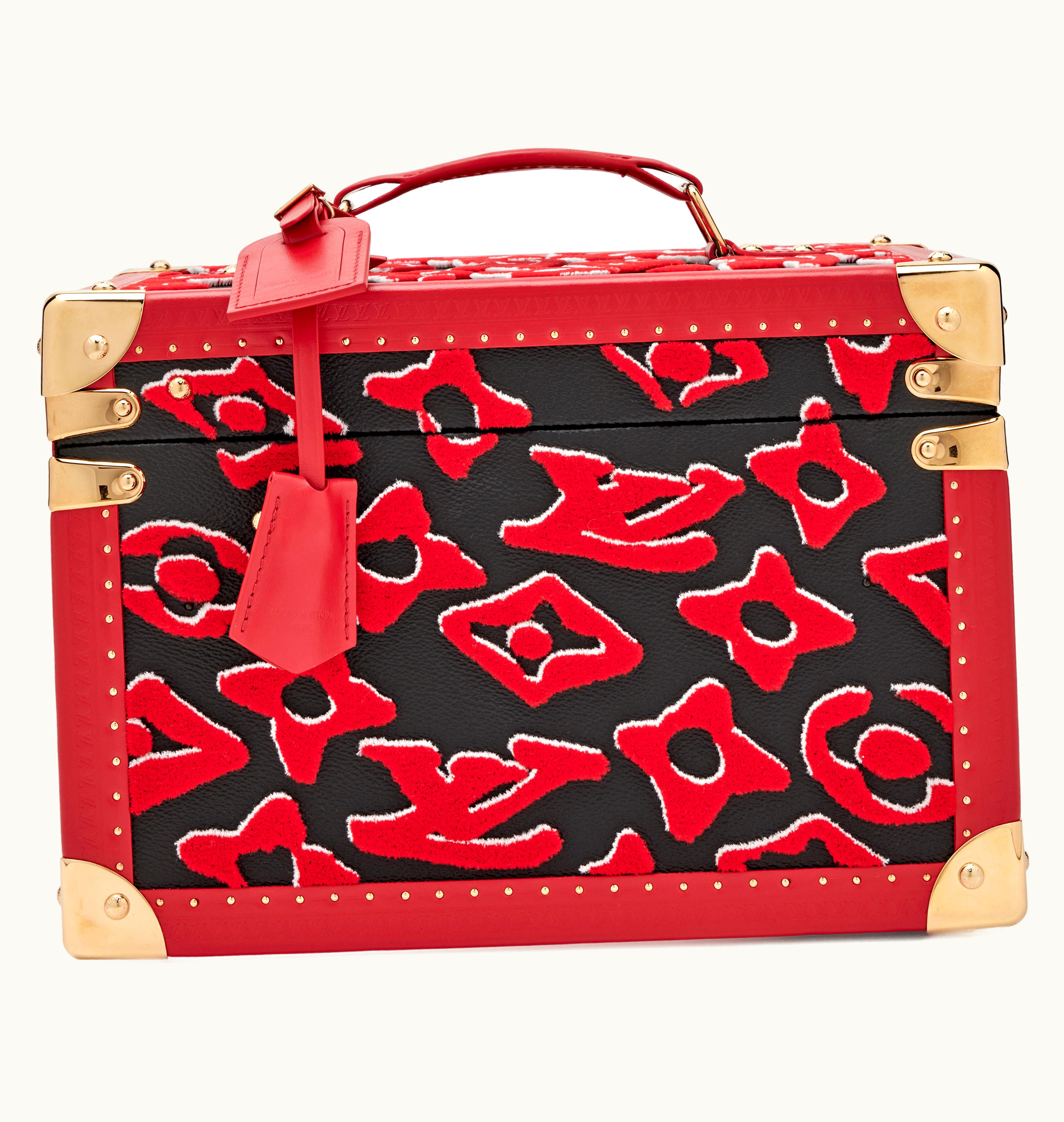 Louis Vuitton Louis Vuitton Red, White, and Black Tufted Monogram Canvas Limited Edition Boite Flacons Beauty Train Trunk Case Gold Hardware, 2020