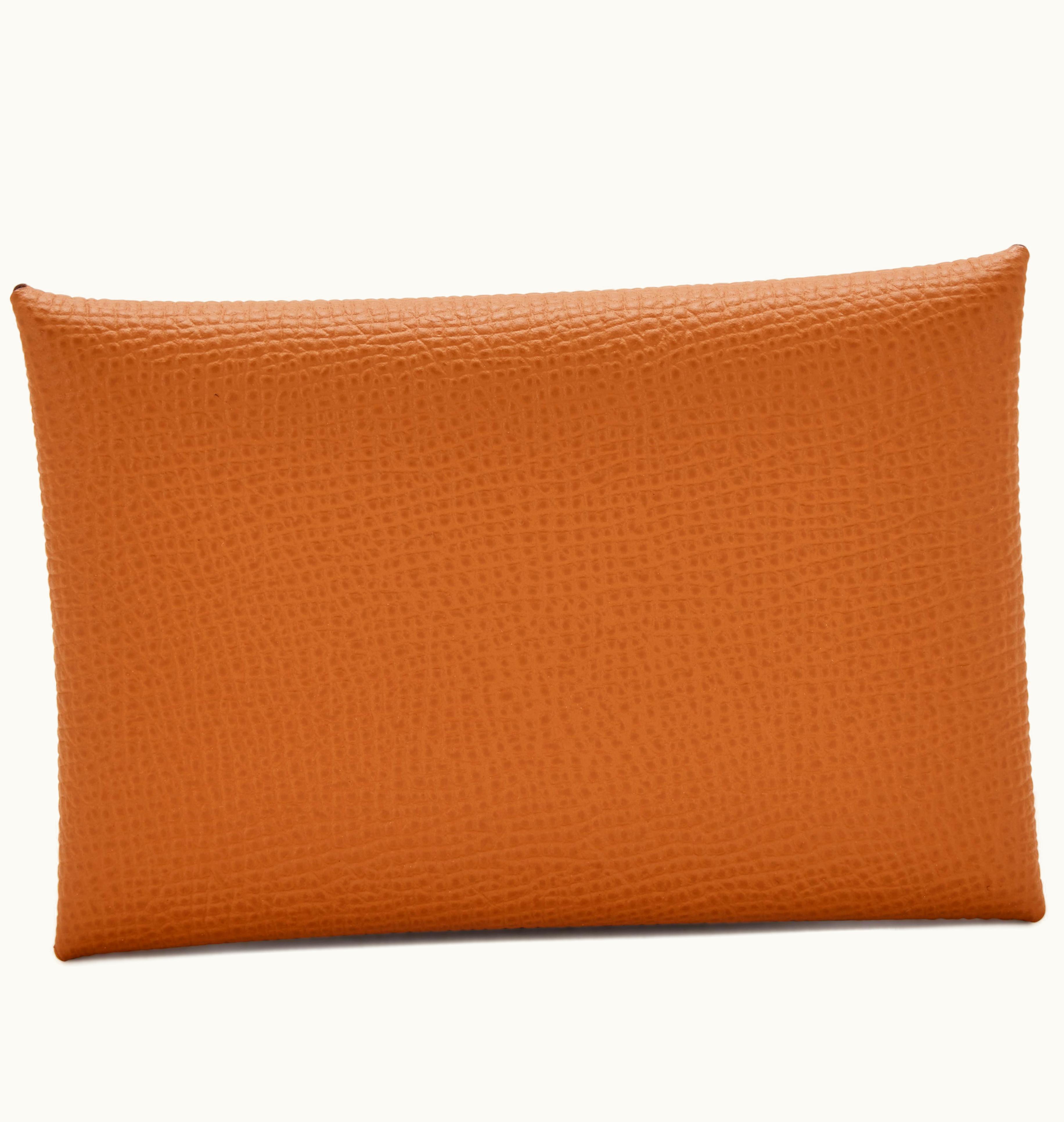Hermès Hermès 2022 Hermès Calvi Card Holder in Gold Epsom Leather with Palladium Hardware