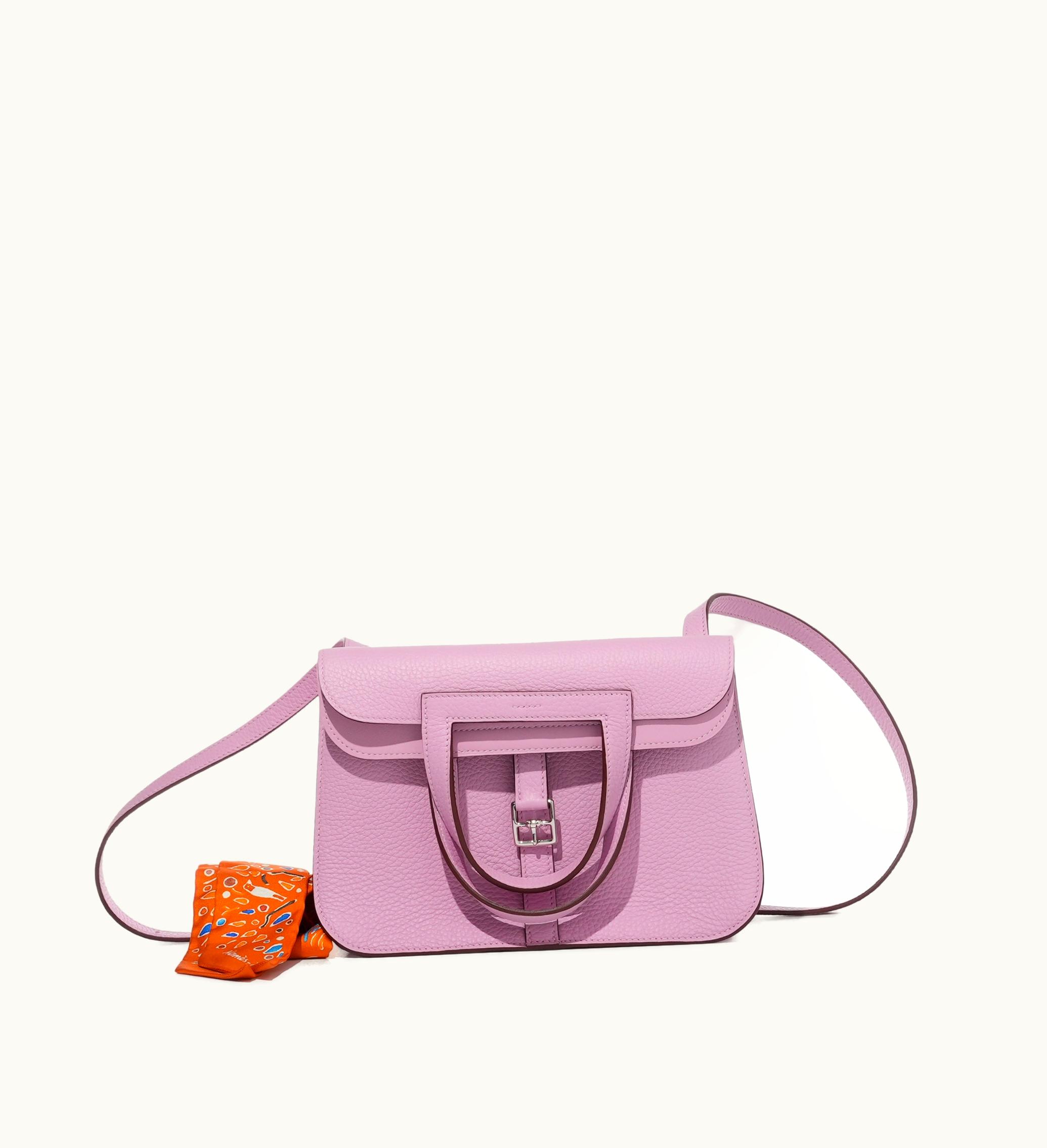 Hermès Lavender Forest Clemence Halzan 25 Palladium Hardware, 2022 and Twilly