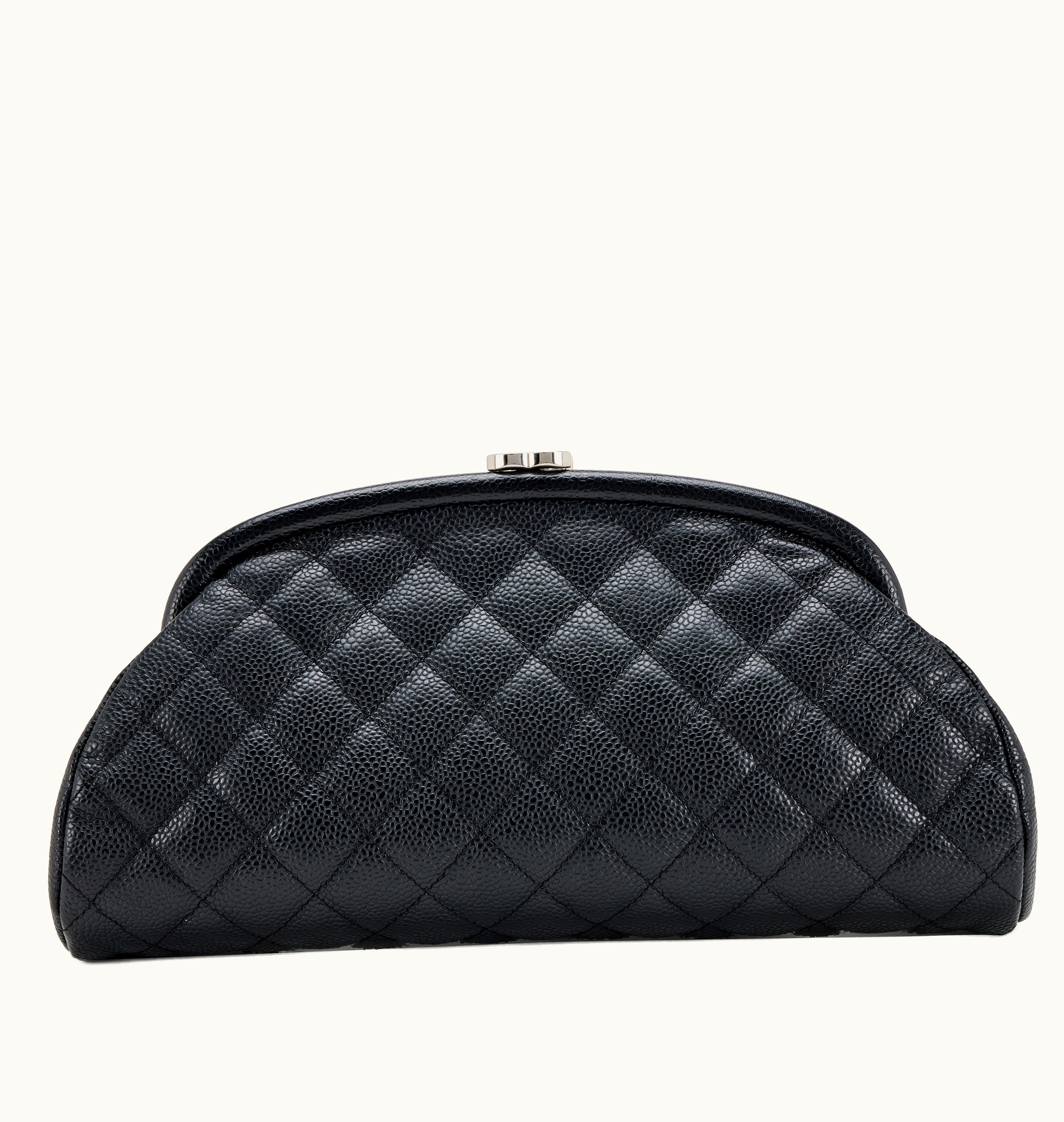Chanel Timeless Clutch with Chanel Black Quilted Caviar and Silver Hardware, manufactured between 2006 and 2008