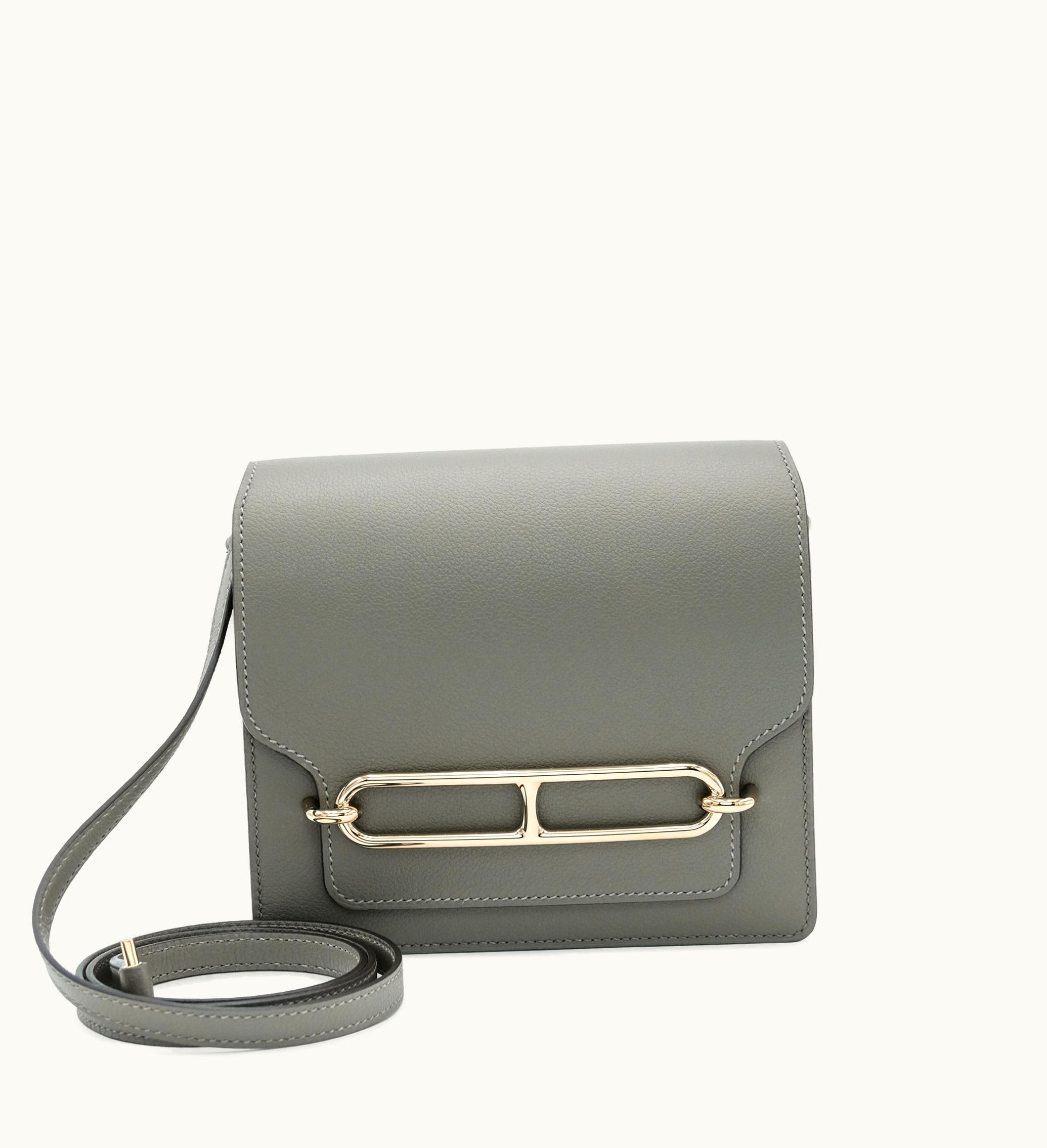 Hermès Grey Meyer Evercolor Mini Roulis 18 with Permabrass Hardware, 2023