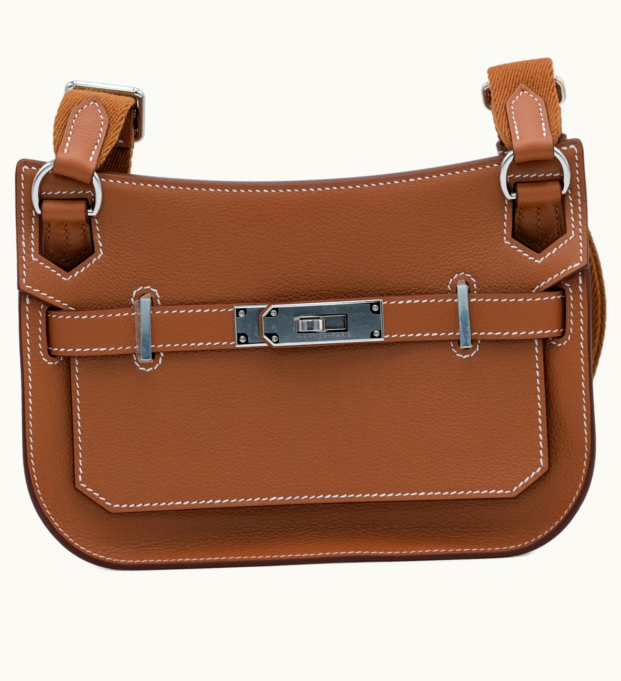 Hermès 2023 Hermès Gold Evercolor Mini Jypsiere with Palladium Hardware