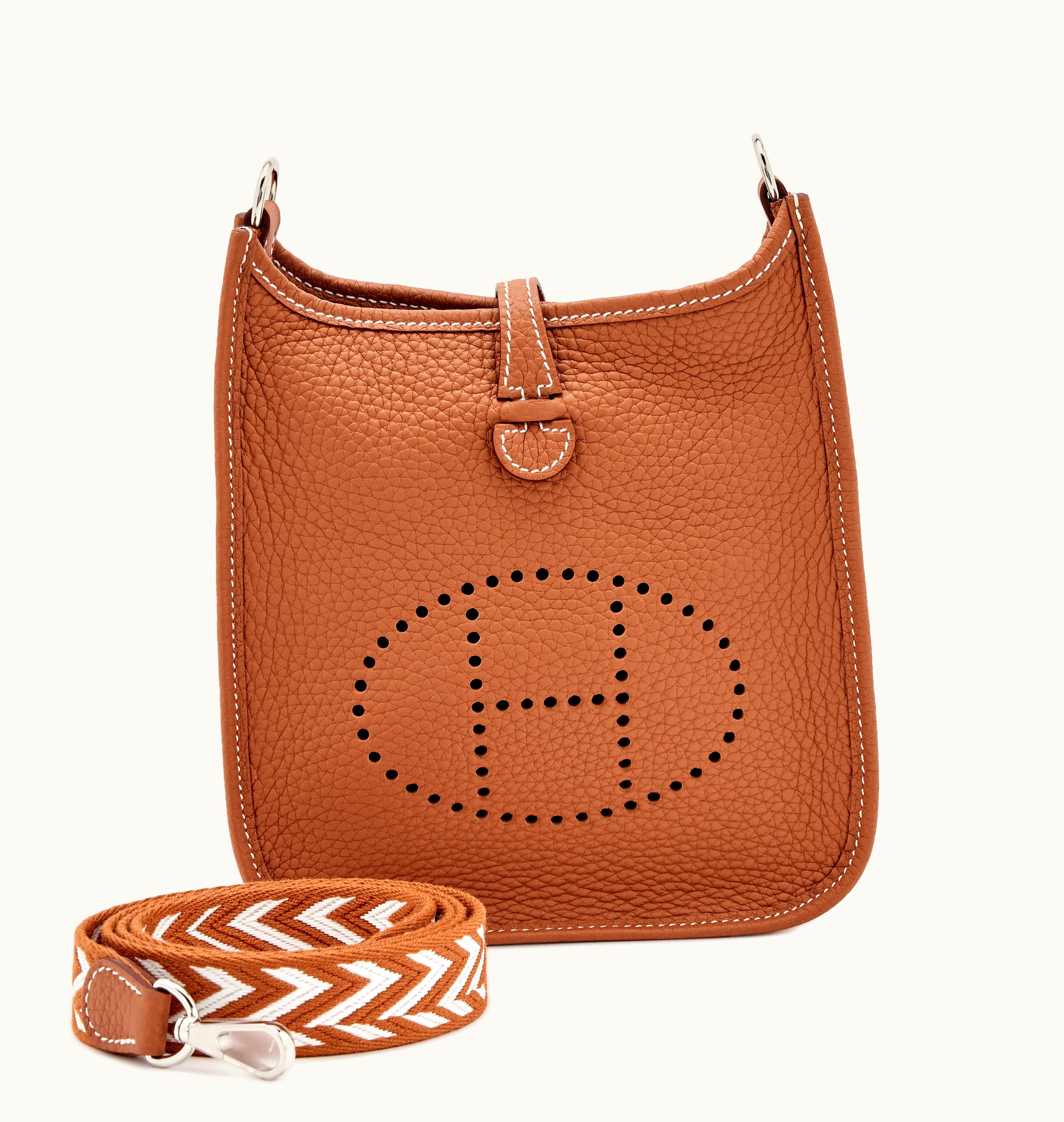 Hermès Mini Evelyne TPM in Gold Clemence with Palladium Hardware, 2023