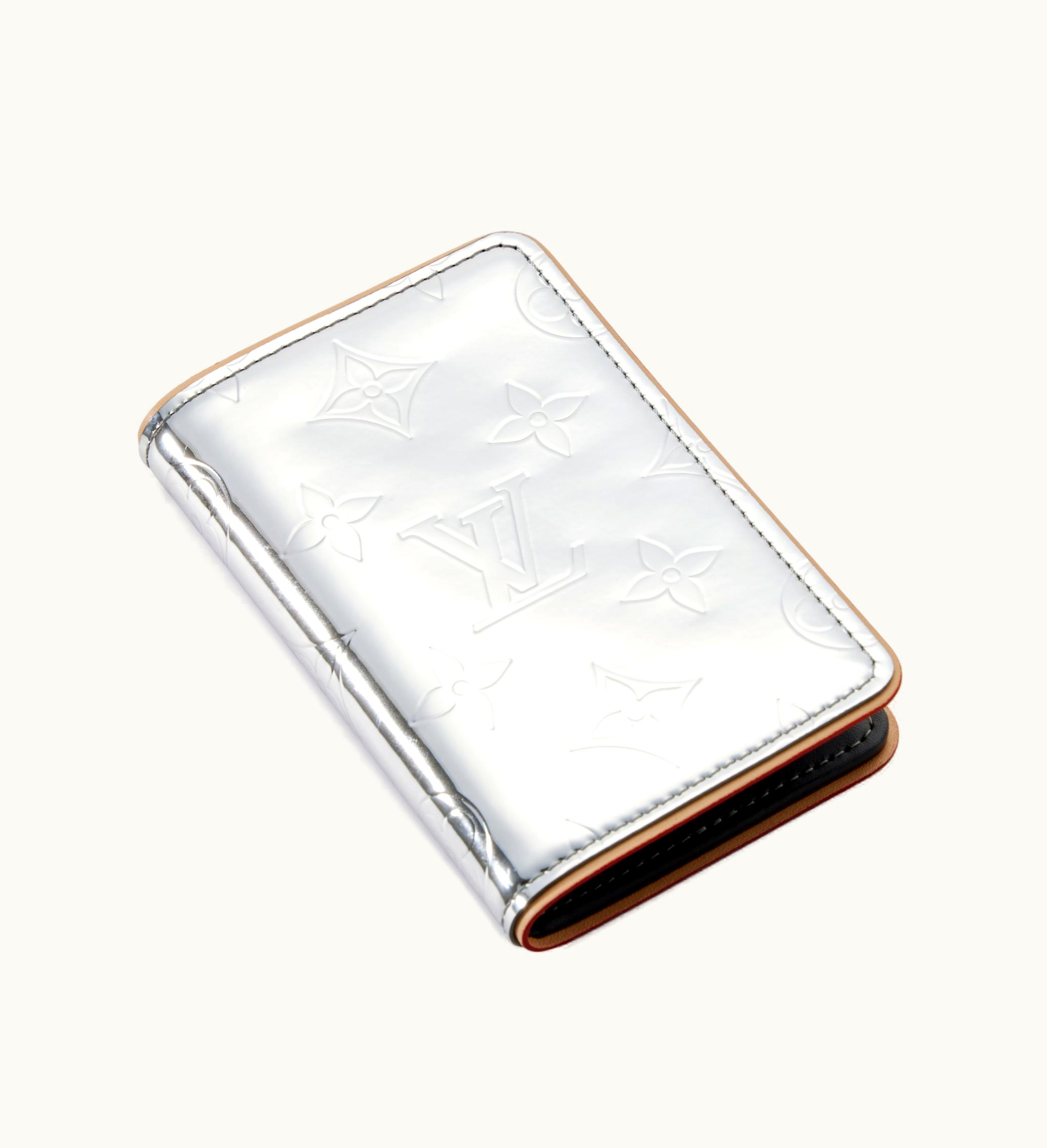 Louis Vuitton 2021 Louis Vuitton Virgil Abloh Silver Monogram Mirror Mirror Coated Canvas Slender Pocket Organizer