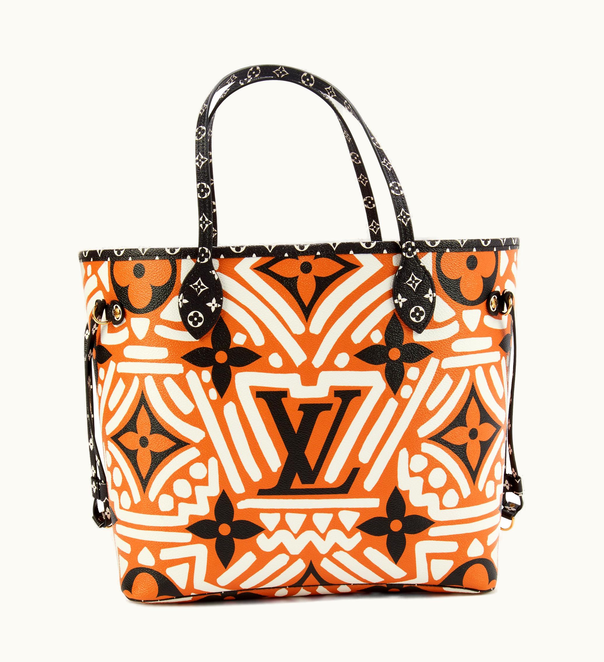 Louis Vuitton 2020 Giant Monogram Crafty Coated Canvas Neverfull MM Gold Hardware by Louis Vuitton in Caramel, Black, and White