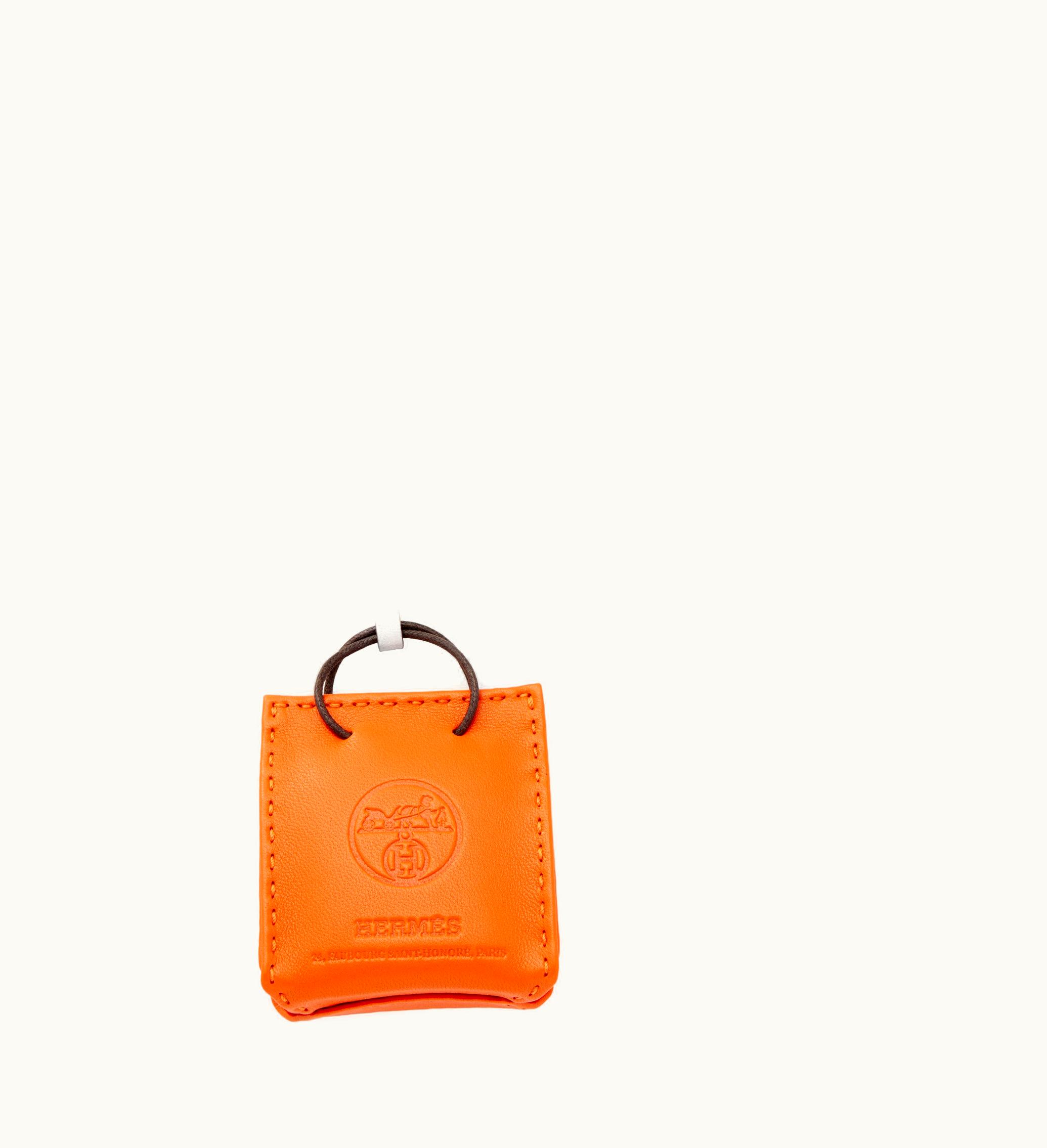 Hermès Fire Milo Lambskin and Gold Swift Orange Bag Charm