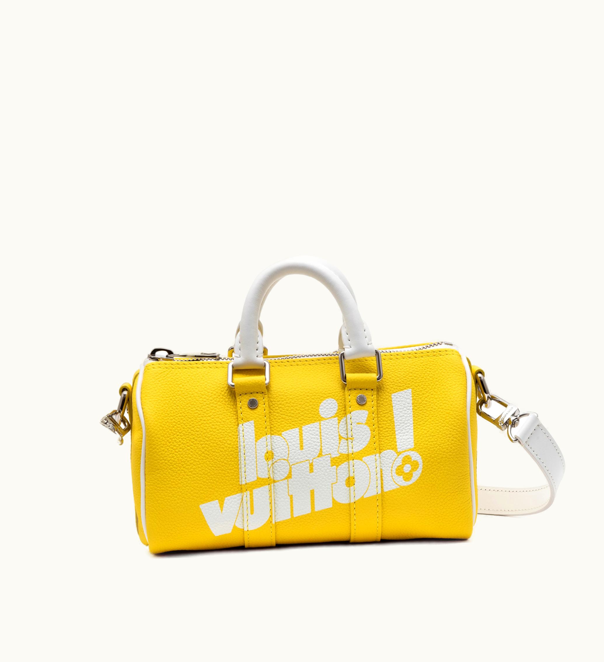 Louis Vuitton 2021 Silver Hardware Yellow Cowhide Virgil Abloh x Louis Vuitton LV Everyday Keepall XS
