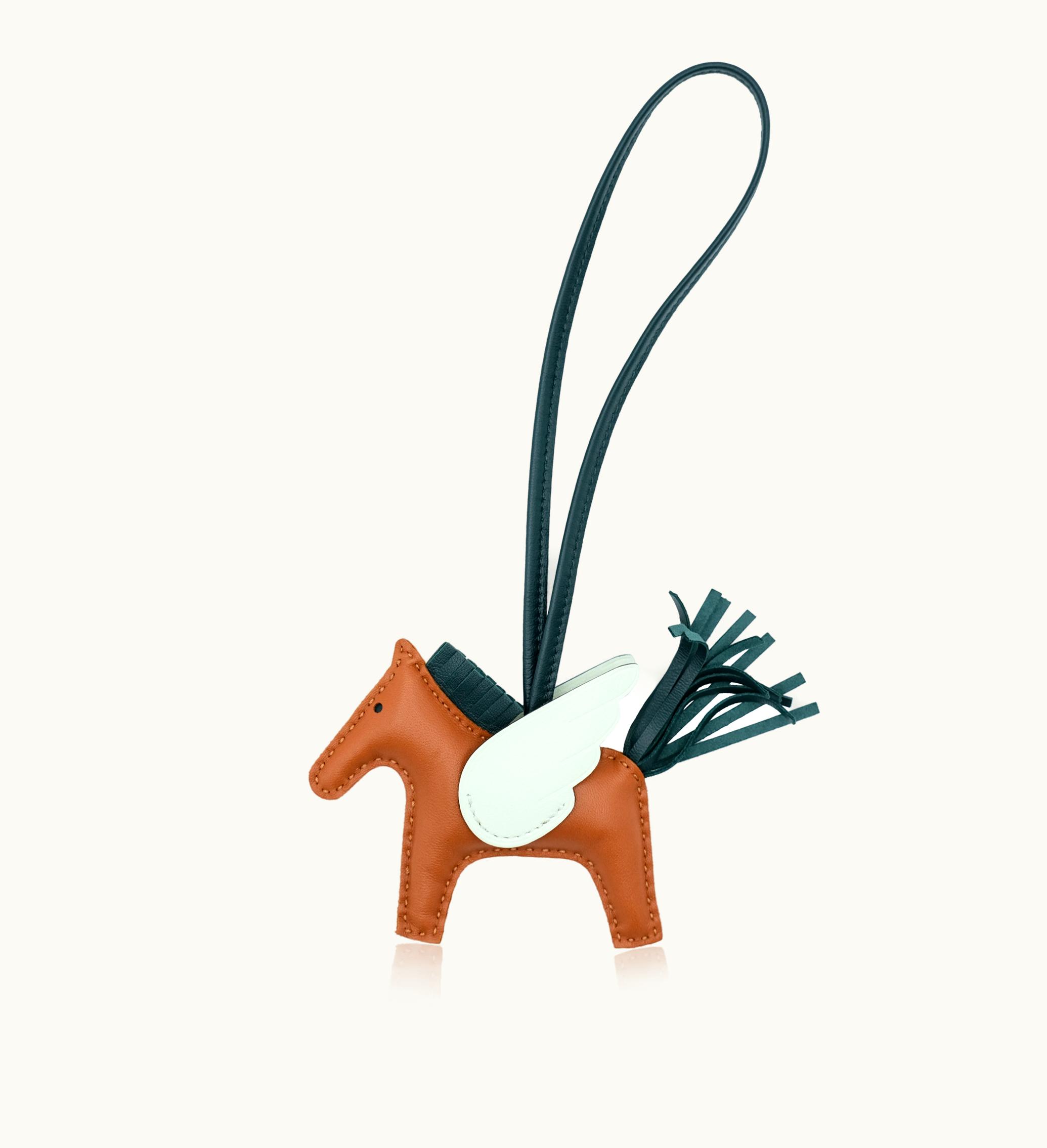 Hermès Gold, Vert Cypres and Vert Fizz Milo Lambskin and Swift GriGri Rodeo Pegase Charm PM, 2022