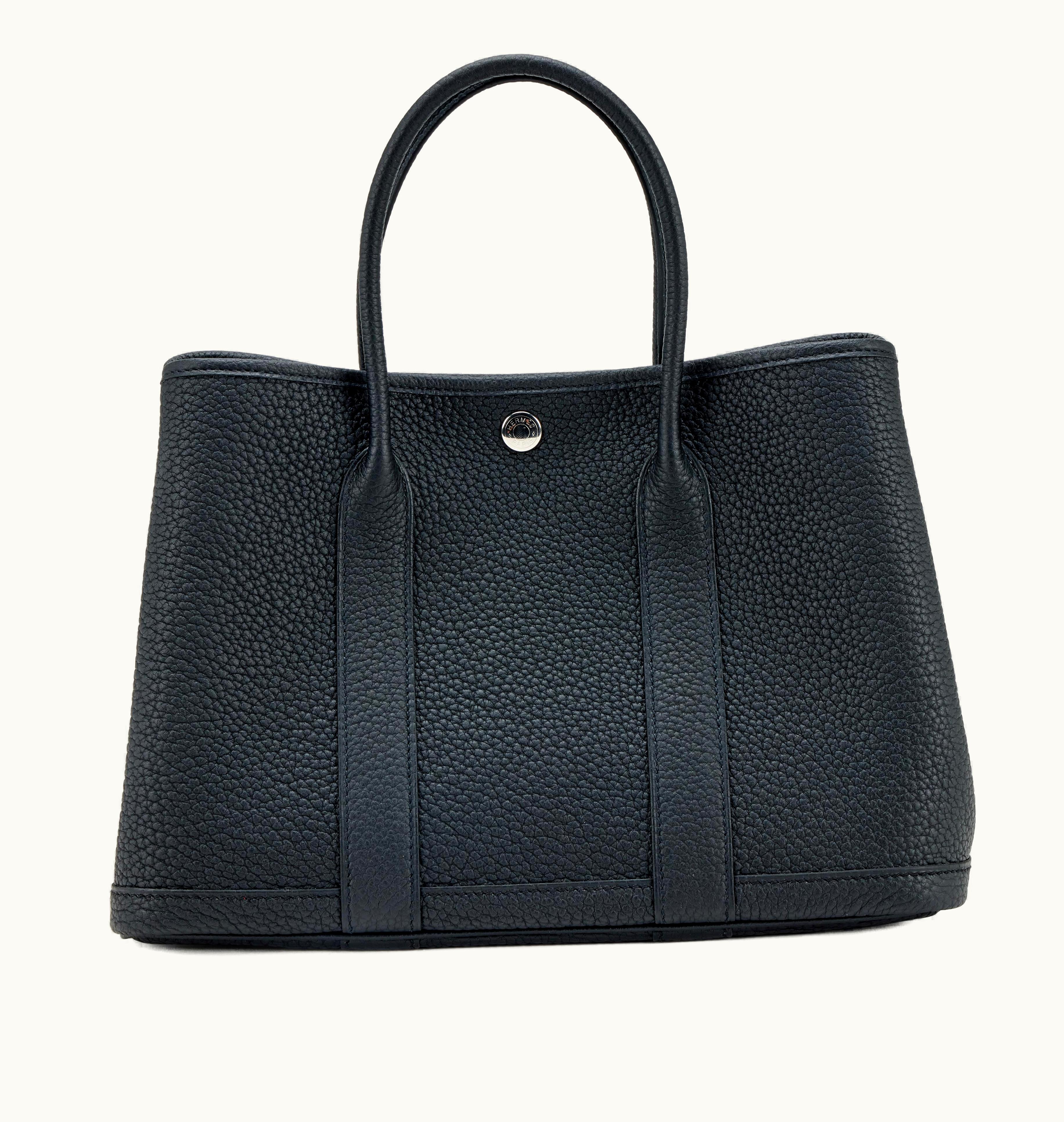 Hermès 2022 Hermès Garden Party 30 TPM with Palladium Hardware in Black Negonda